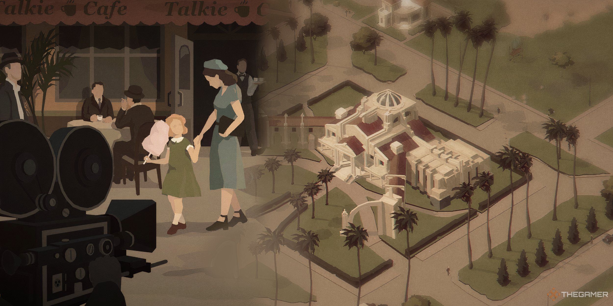 Hollywood Animal Collage of a woman with a child overlaid on the headquarters building.