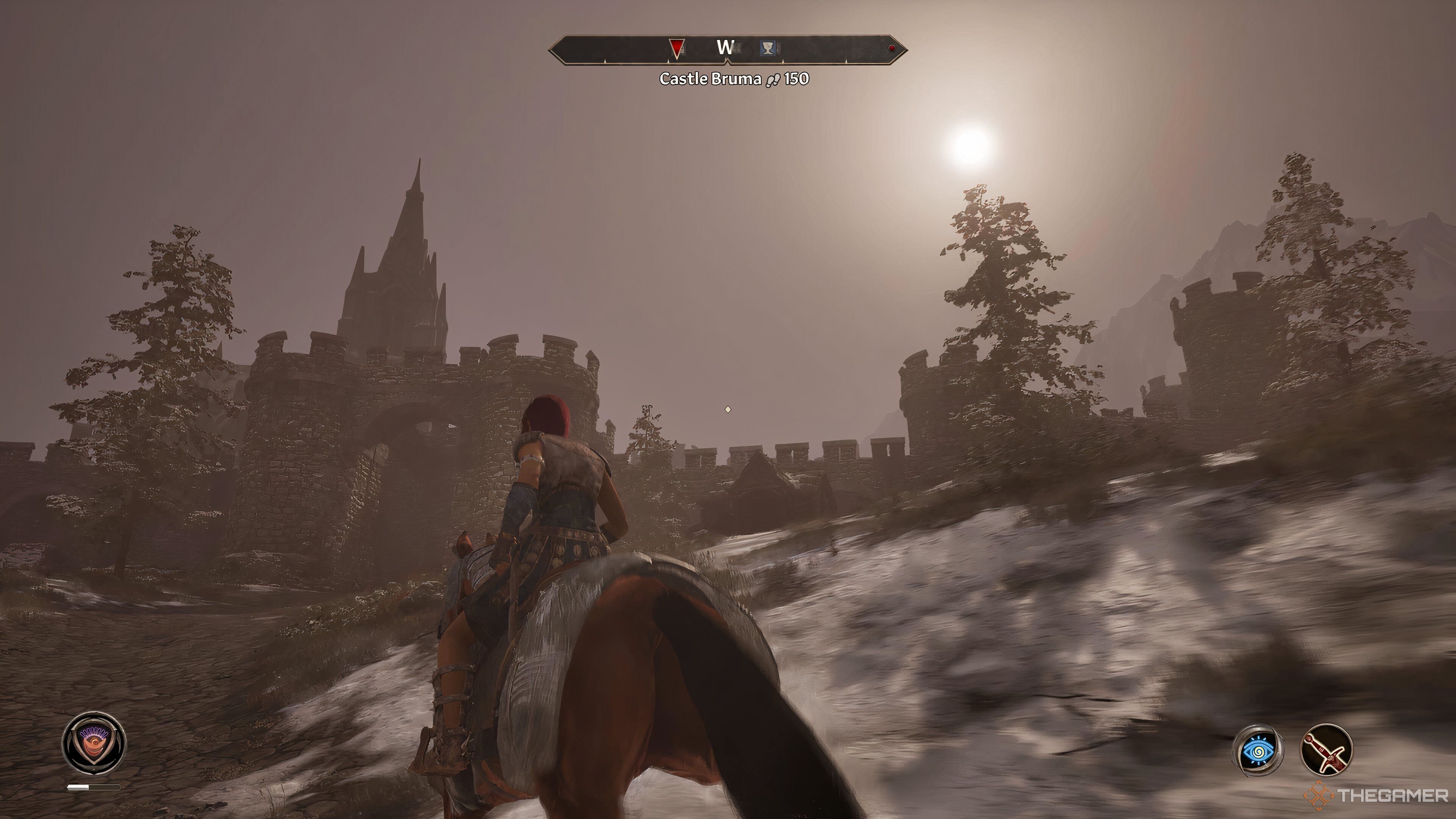 Riding towards the gates of Broma in Oblone.