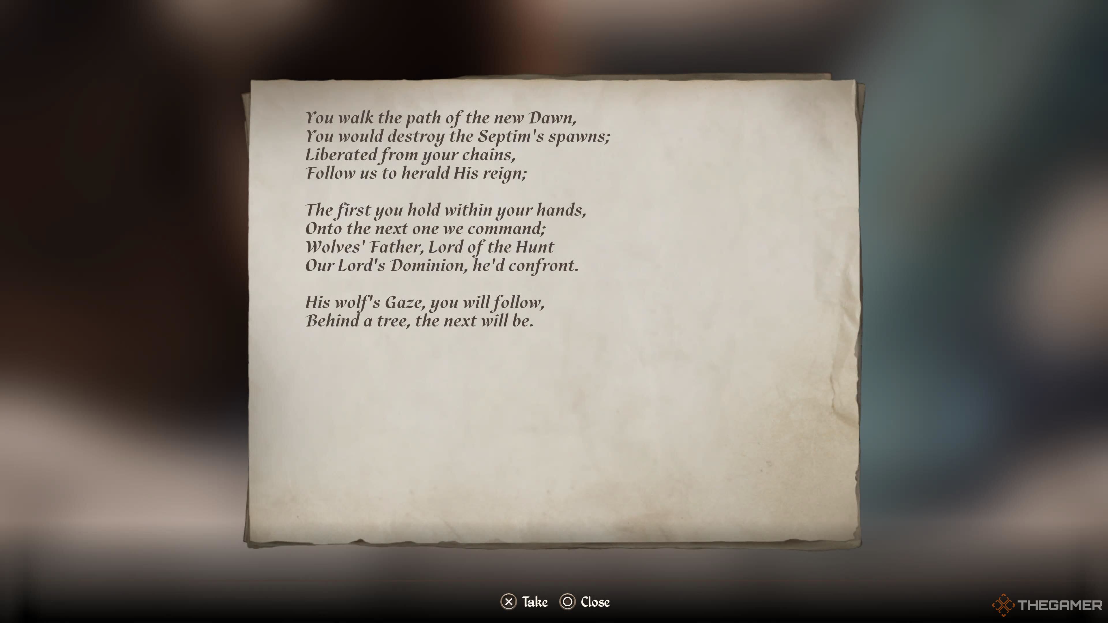 The mythical dawn note in oblivion is reconstructed.