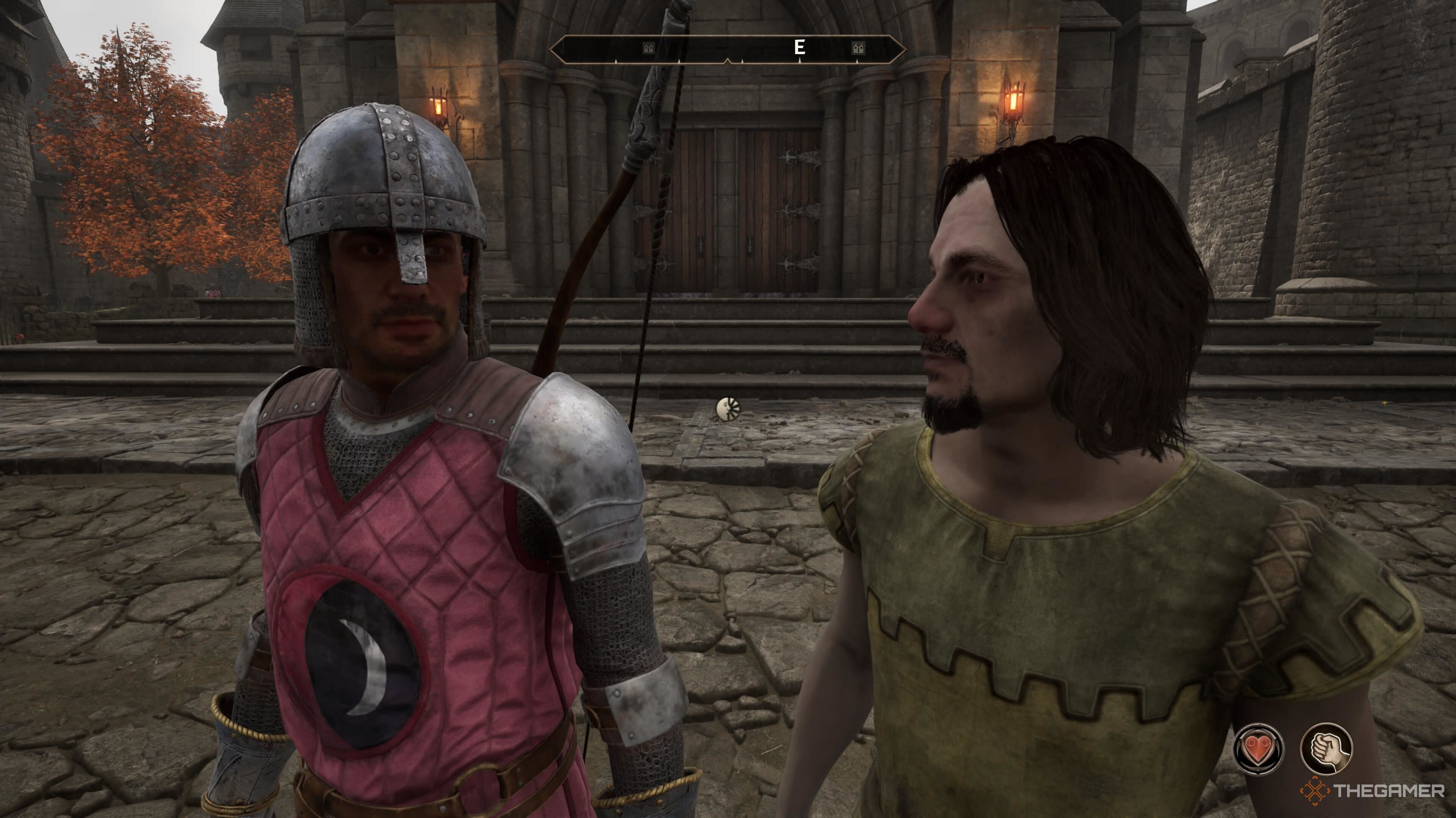A Skingrad guard and an NPC in Oblivion Remastered.