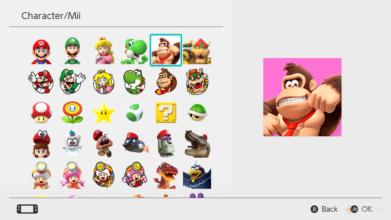 The updated Donkey Kong design on the original Nintendo Switch.