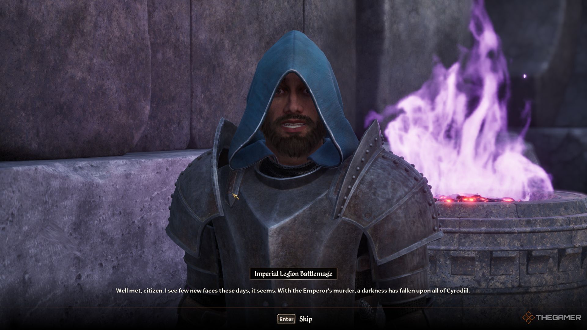 The role of the player speaks to Imperial Lashkar Batlej in Imperial City in Obvion.