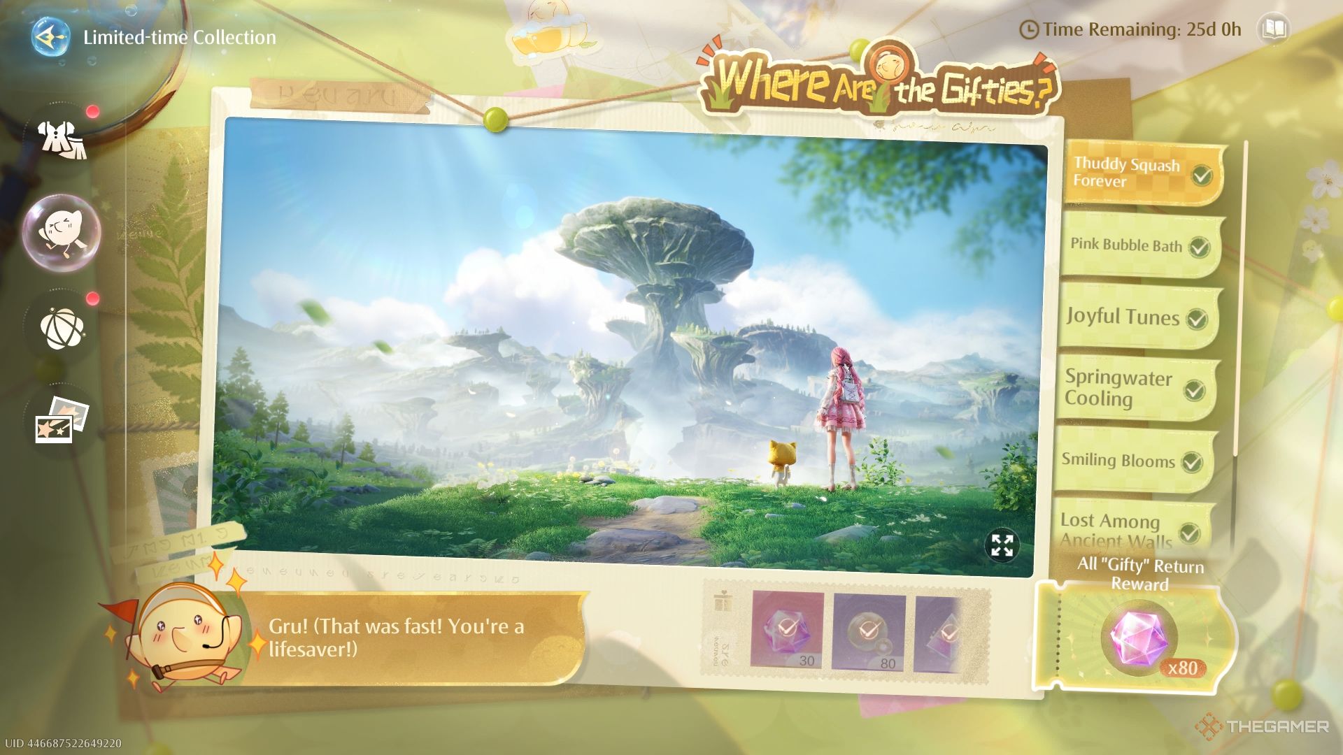 A storybook entry about the Gifties in Miraland.