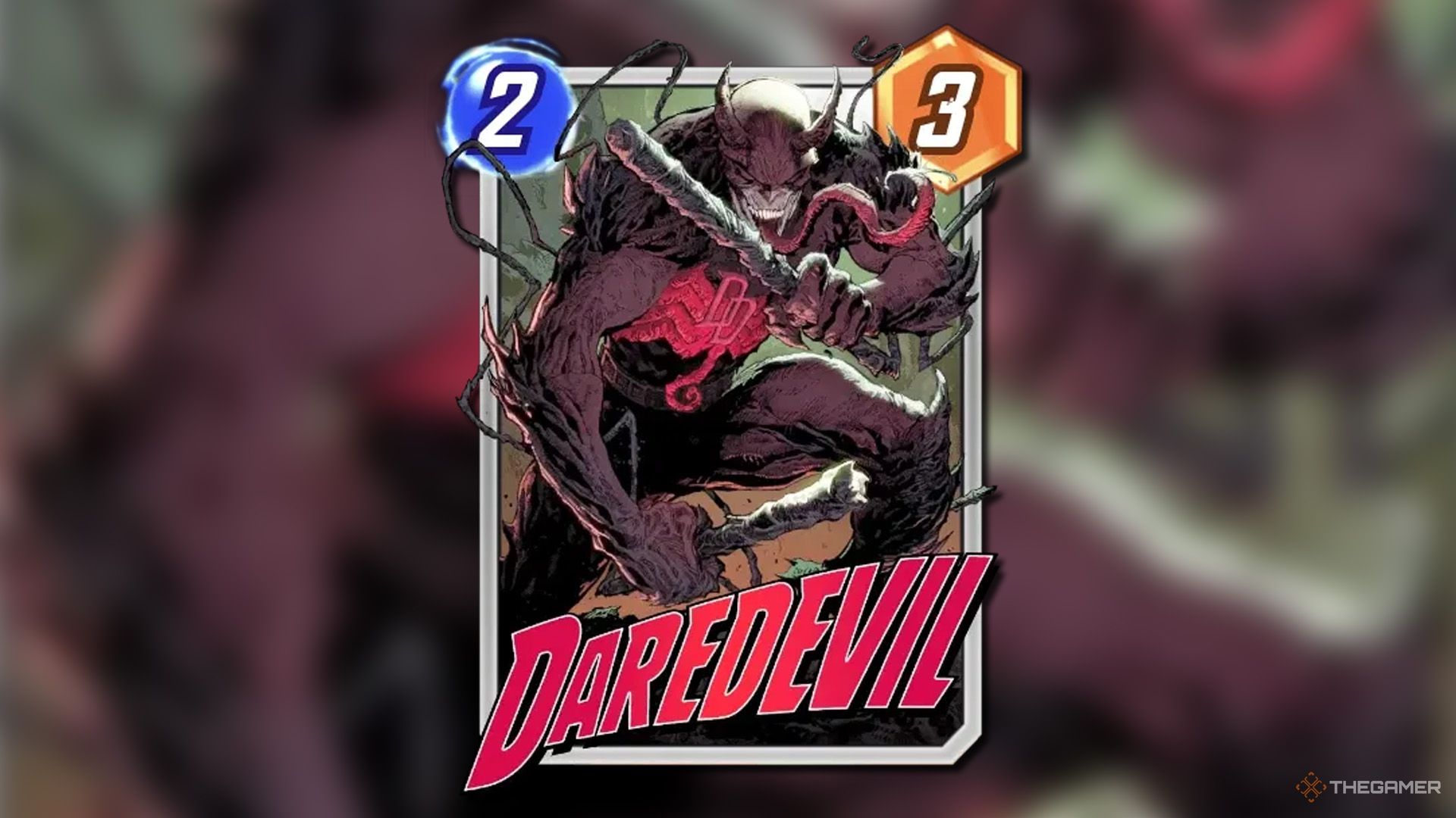 Knullified variant of Daredevil from Marvel Snap.
