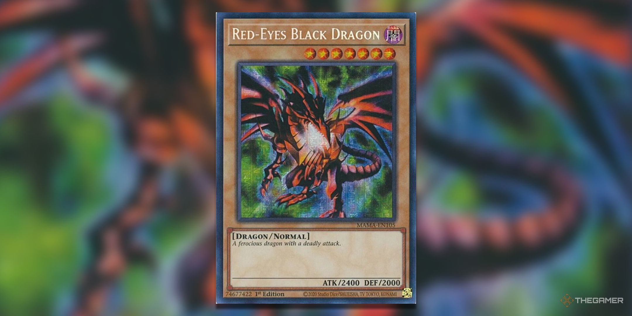 Magnificent Mavens Secret pharaoh&rsquo;s rare Red-Eyes Black Dragon Yu-Gi-Oh! TCG card art.