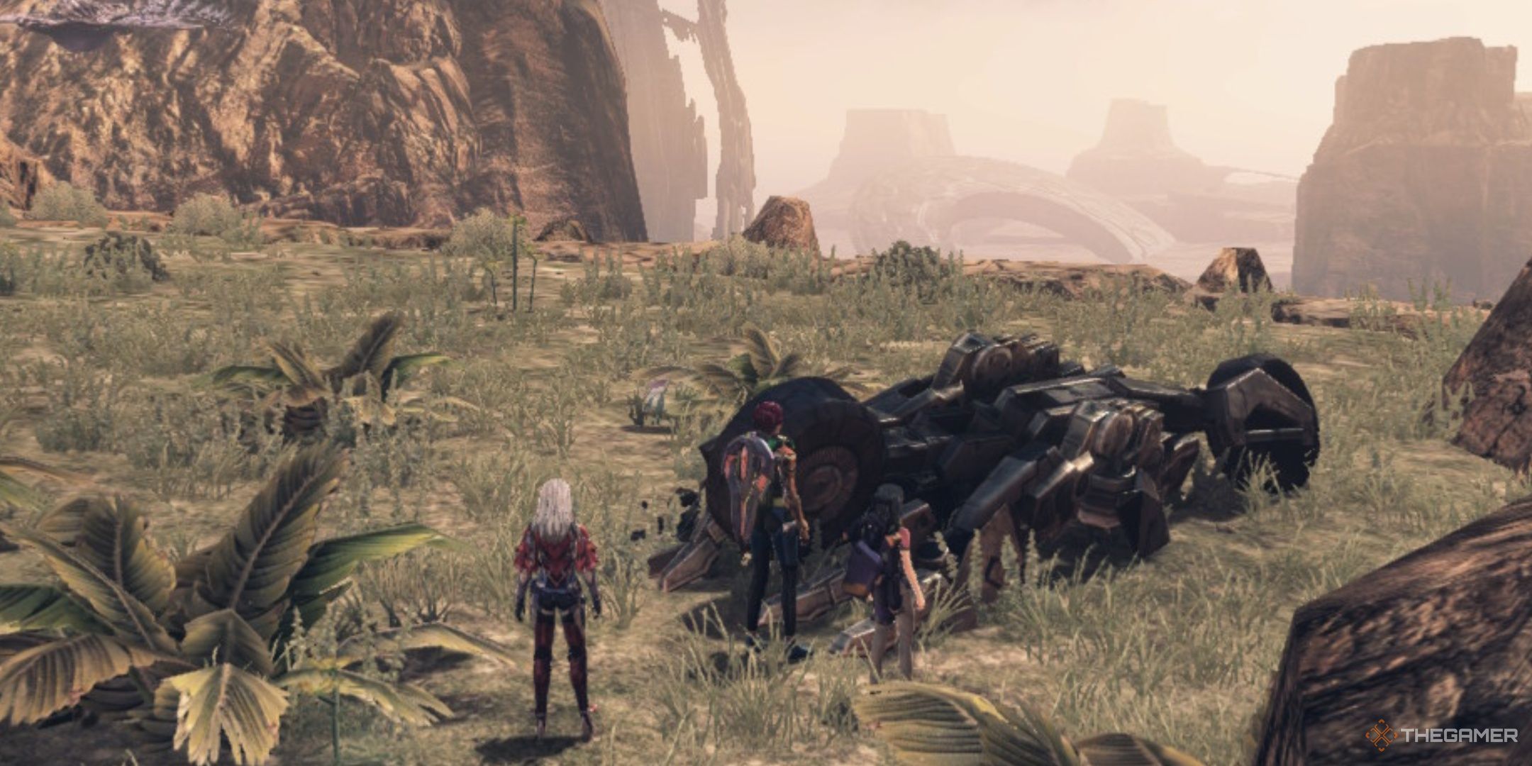 این مهمانی که در کنار یک اسکله خراب ایستاده است تا یک تحقیق تحقیق در Xenoblade Chronicles x Devitive Edition پیدا کند.