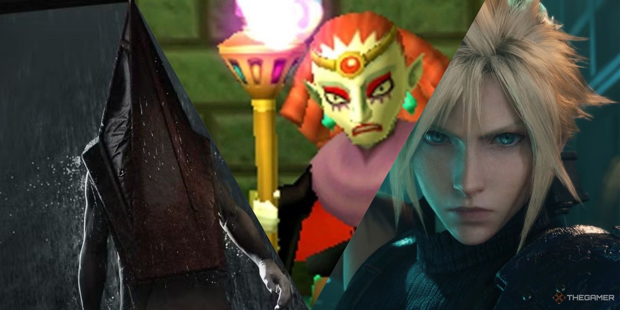 سر هرم از Silent Hill 2 Remake ، Yuga از پیوندی بین Worlds و Cloud از Final Fantasy 7 Remake.