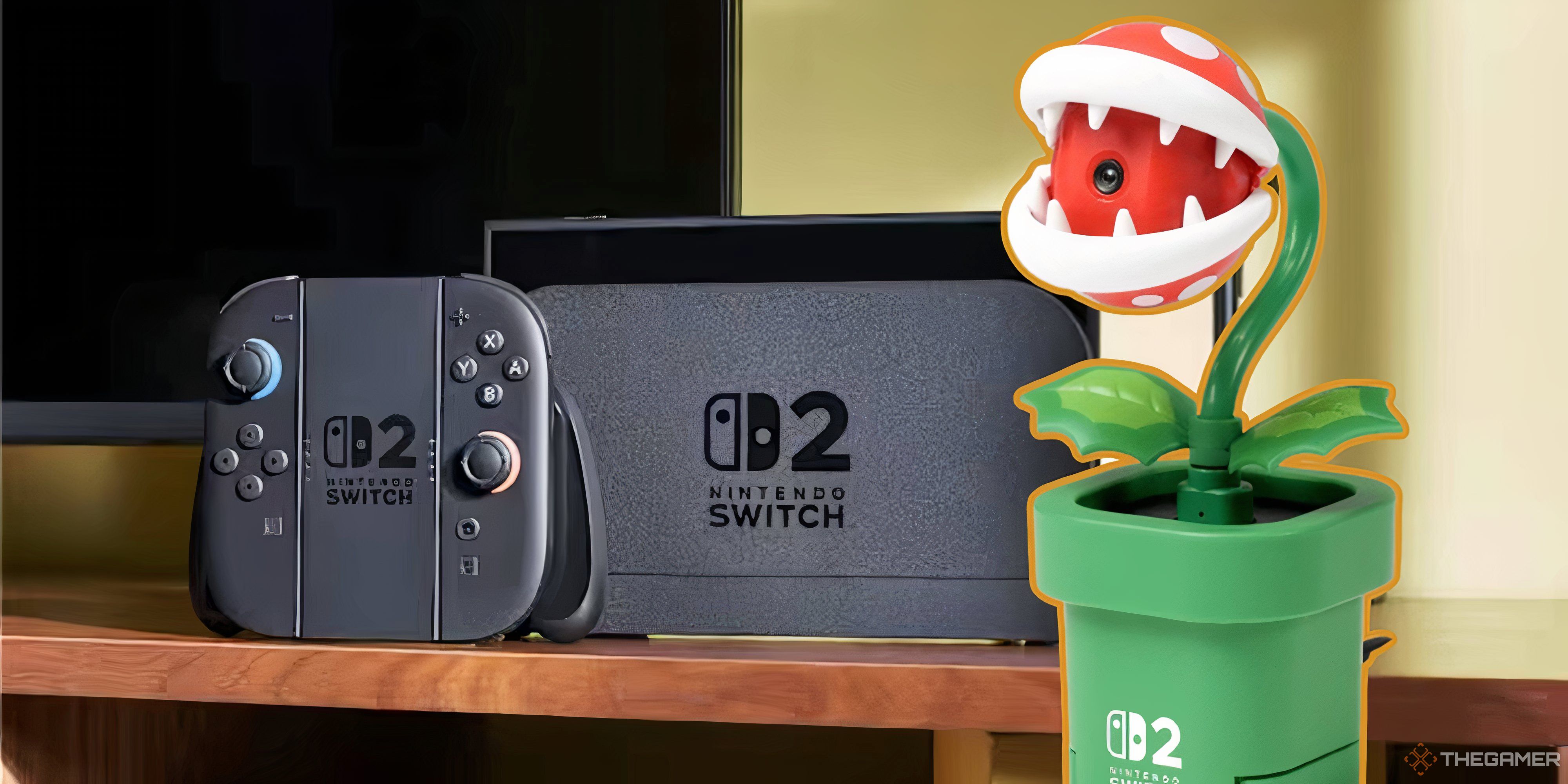piranha plant camera next to a switch 2.