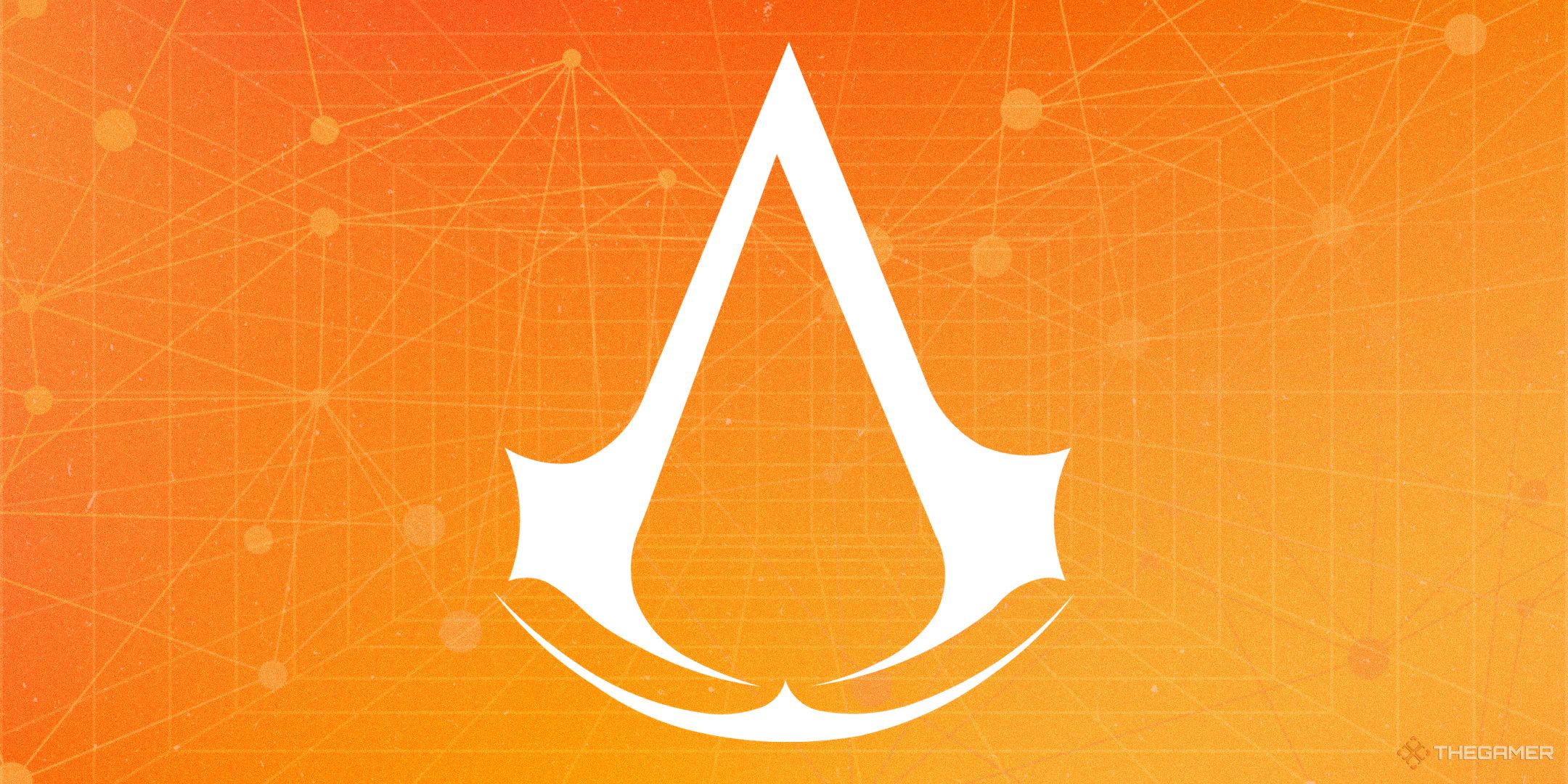 NEWS Assassin's Creed logo over an orange background with grid lines.