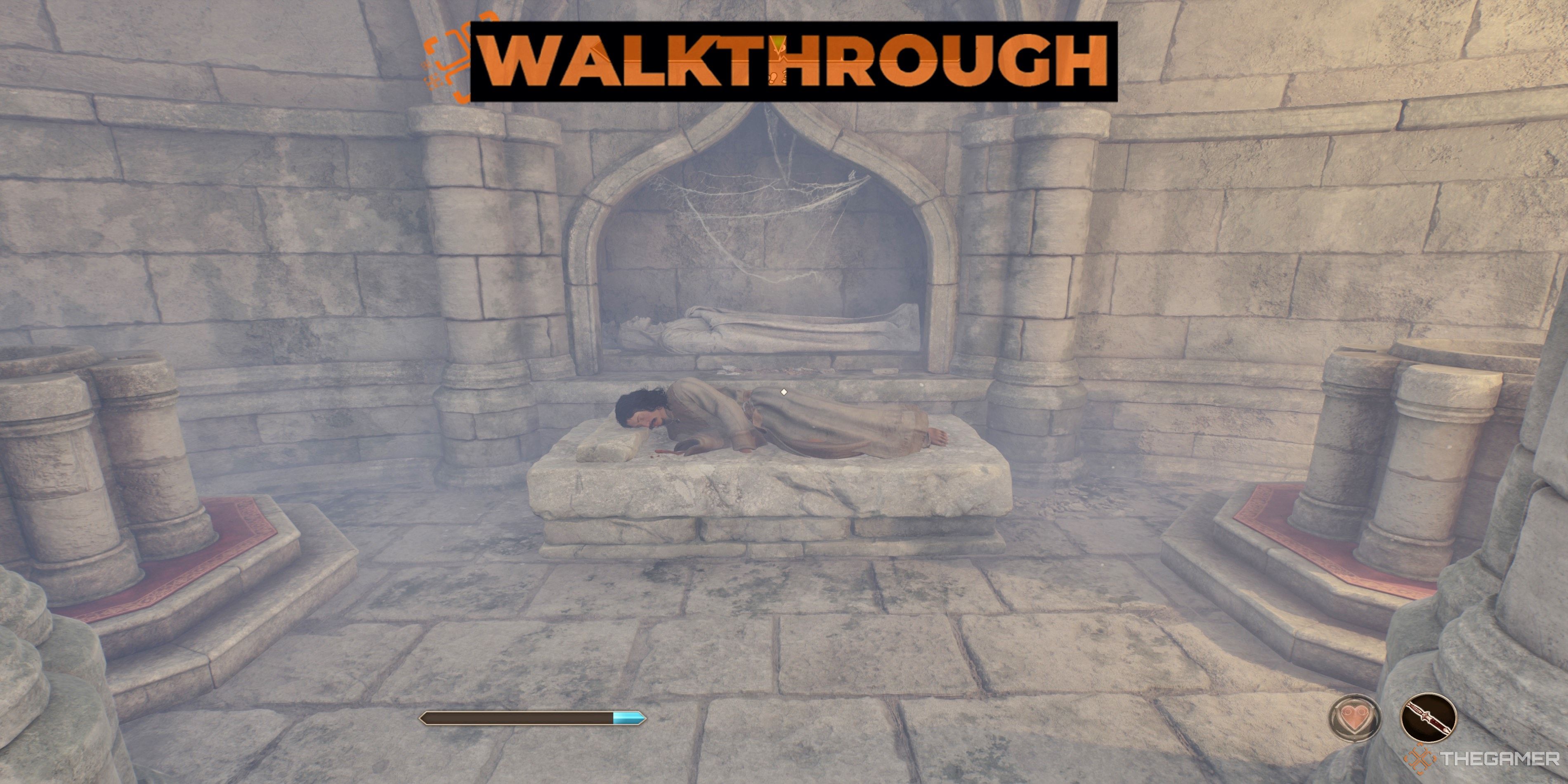 Francois Motierre lies dead in the chapel Undercroft in Oblivion Remastered.