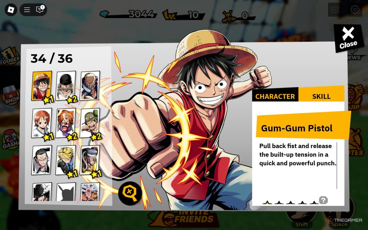 Luffy&rsquo;s character skill showcase in One Piece Grand Arena.