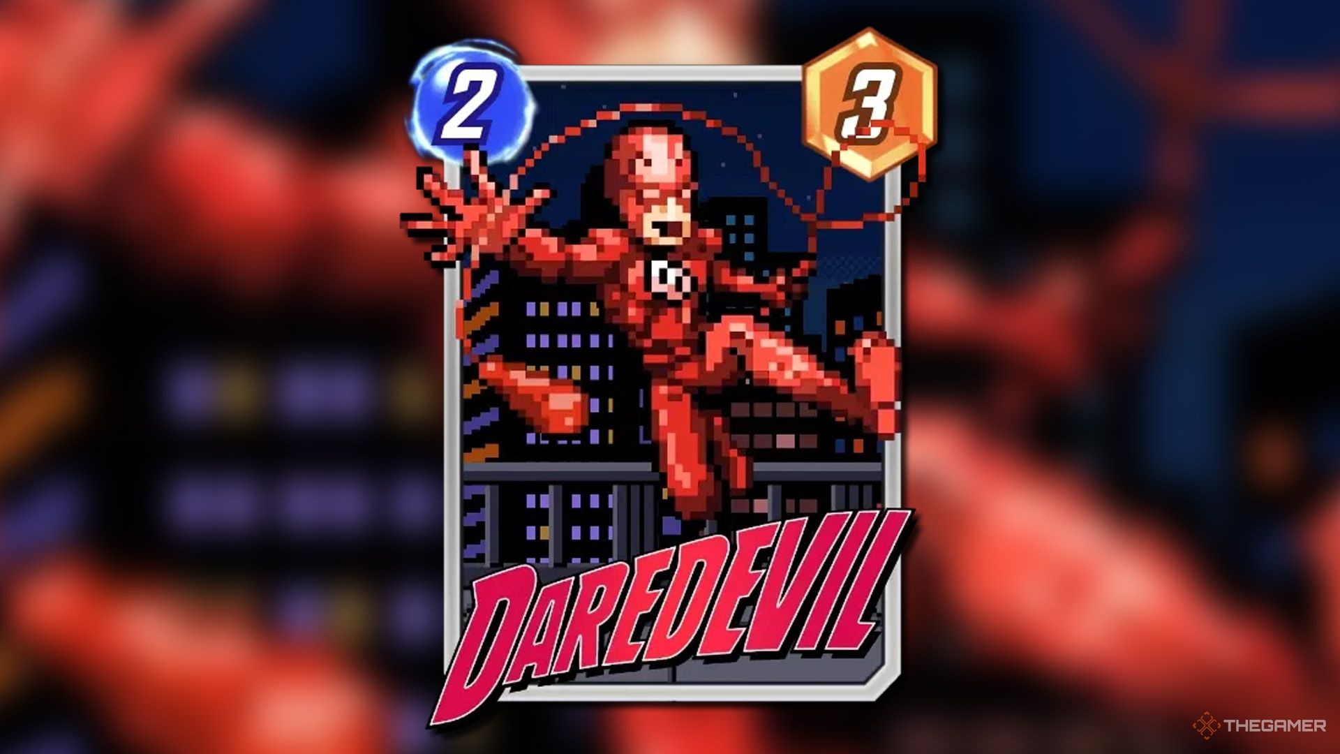 Pixel variant of Daredevil from Marvel Snap.