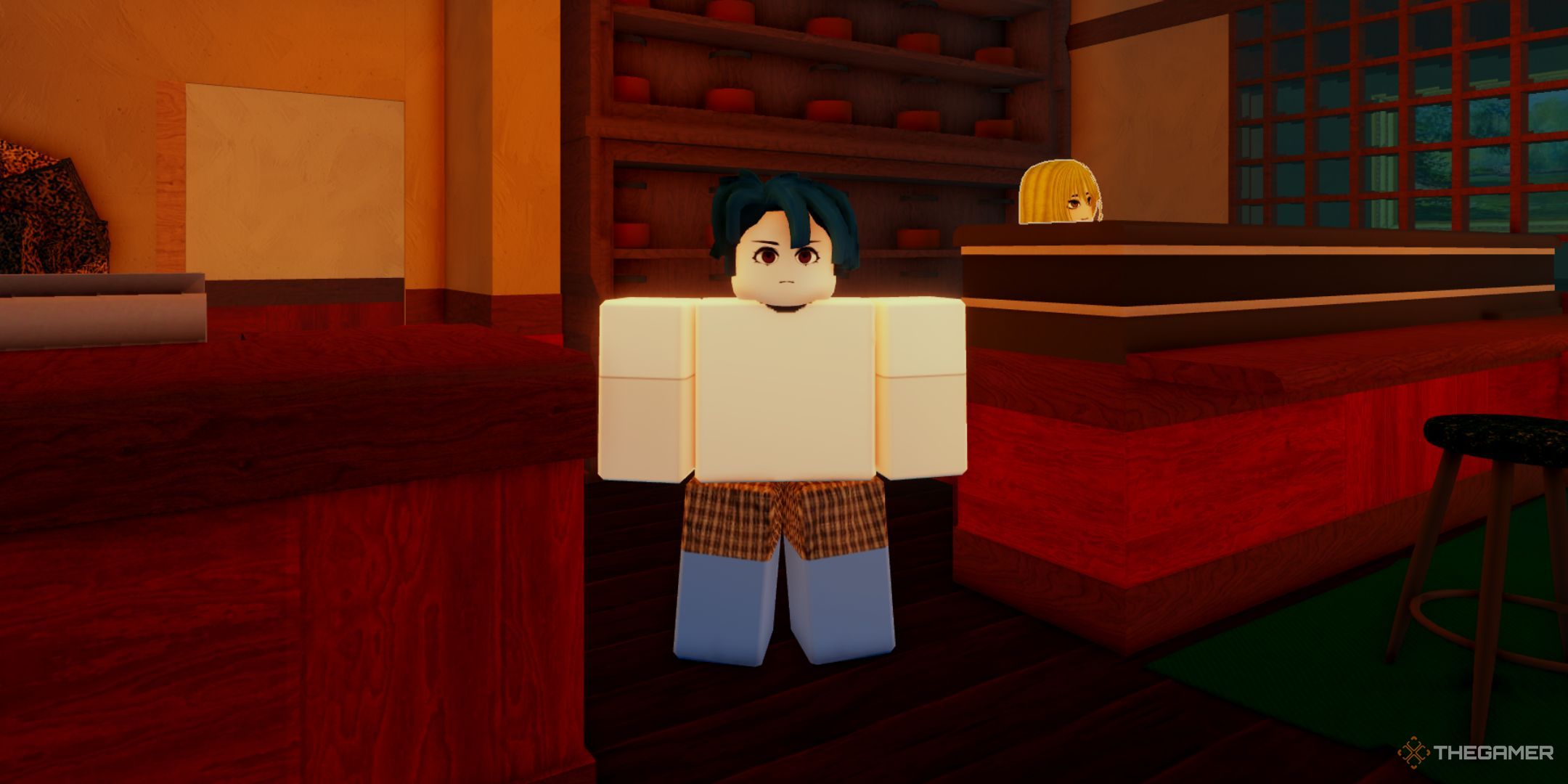چگونه می توان سکه های سریع را در Roblox: Bubble Simulator Infinity مزرعه کرد 1 شخصیت بازیکن در کافه Anteiku در کنار نوار در Ghoul Re می ماند.