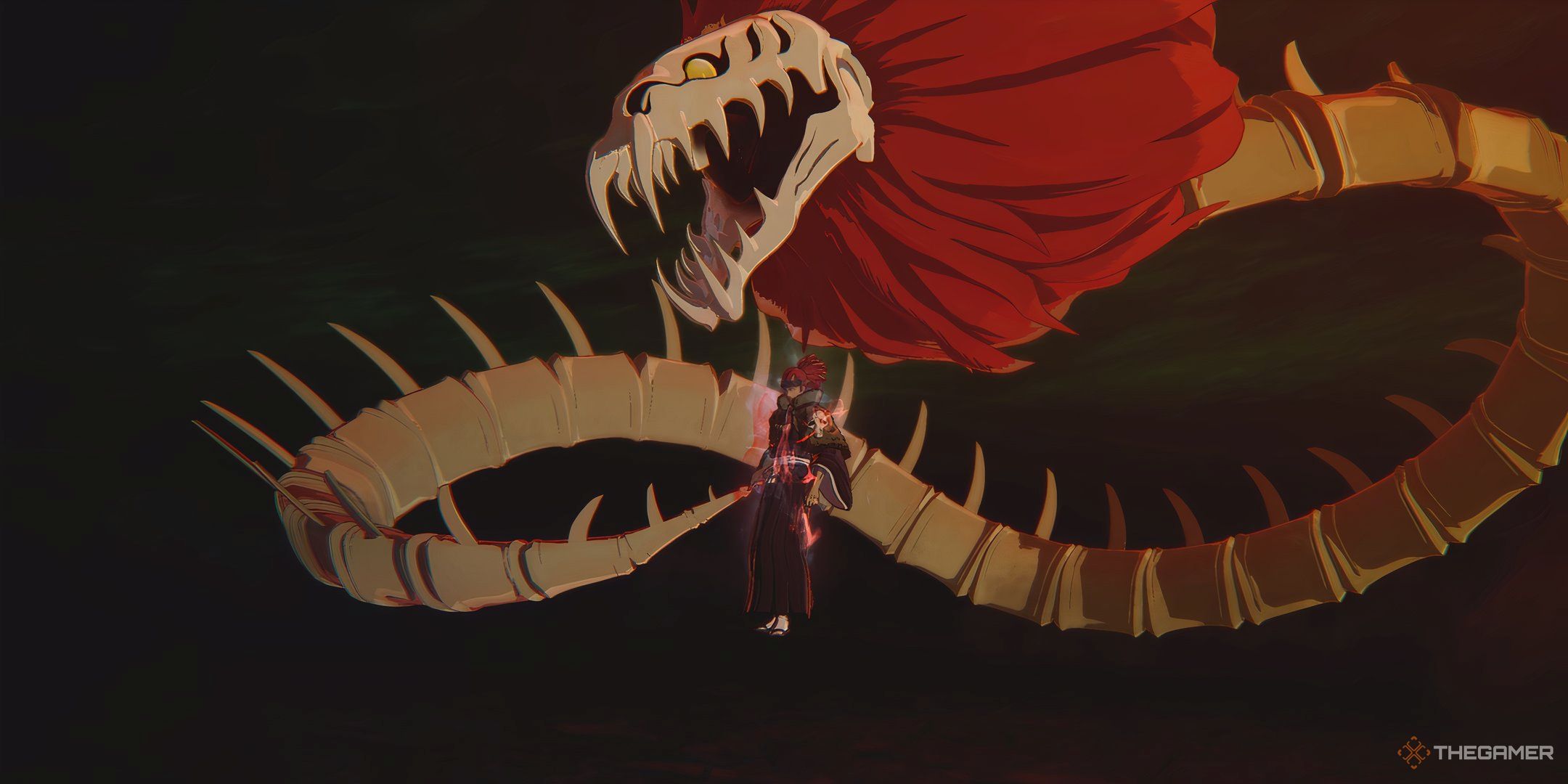 Renji Abarai summoning a giant boned monster in Bleach Rebirth of Souls.