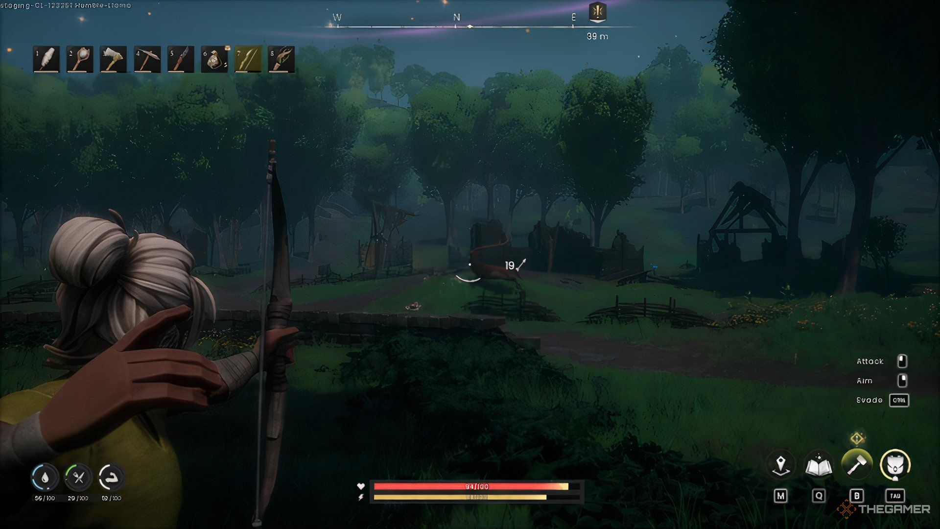 Shooting arrows on the deer in the Ranskip Dragon Weldis.