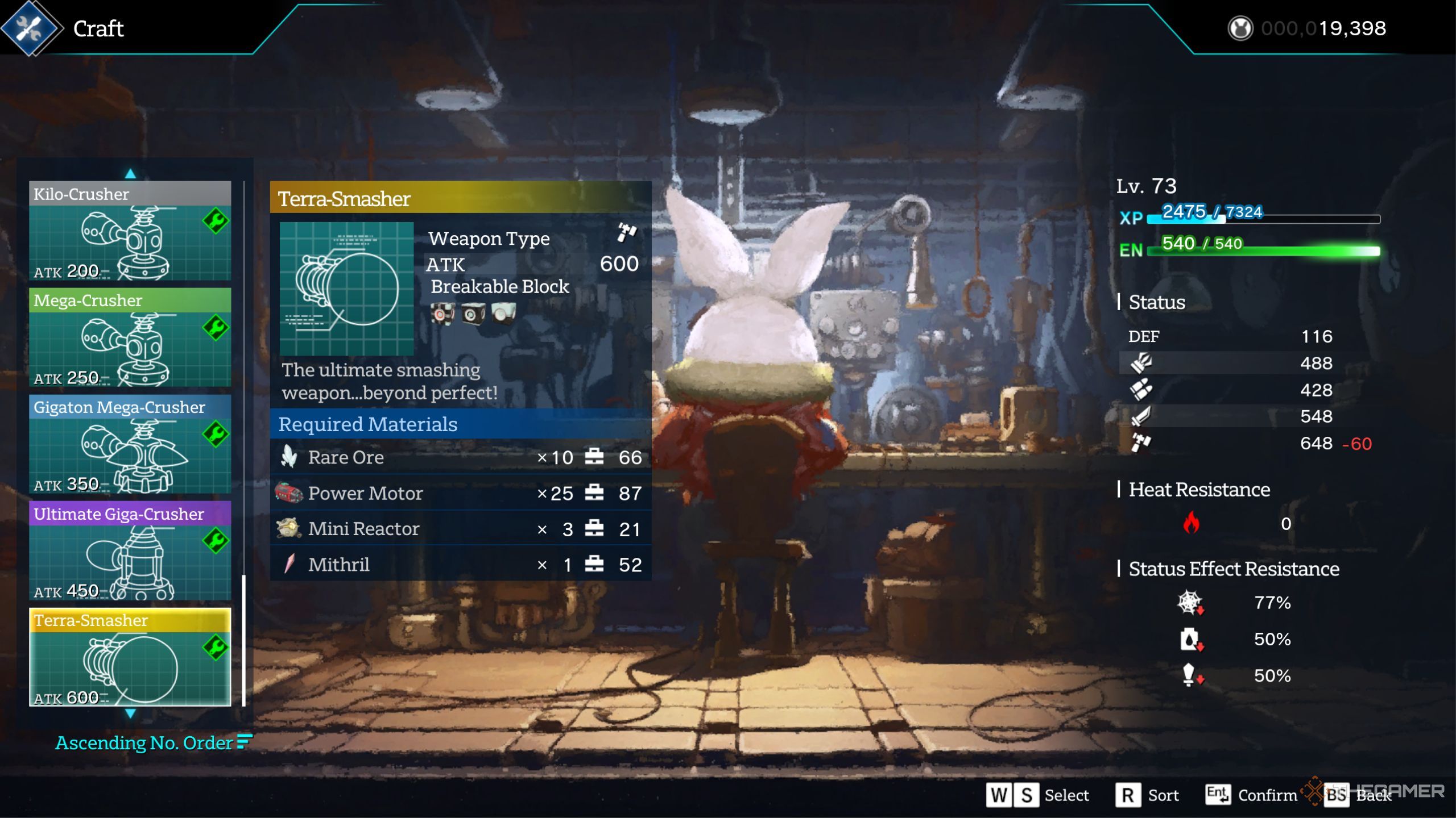 Rusting rabbit tera summit item shows in the stamp's house.