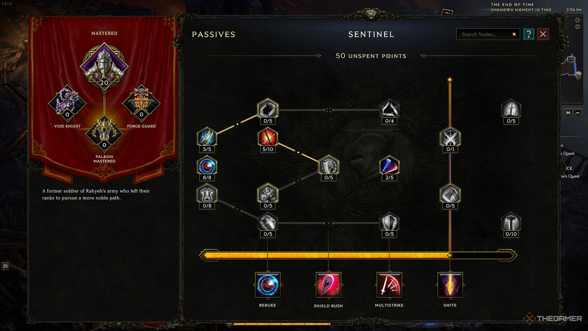 The core Sentinel Passive Tree with 20 allocated points in Last Epoch.