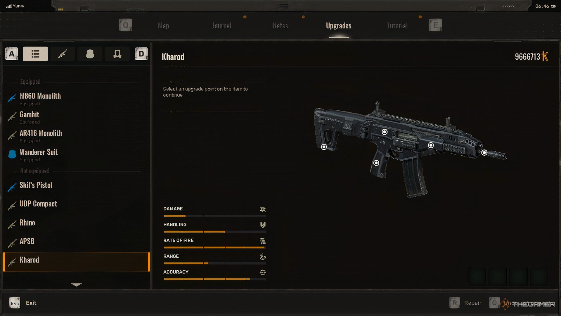 Krod Assault Rifle and Statistics in Sticker 2.