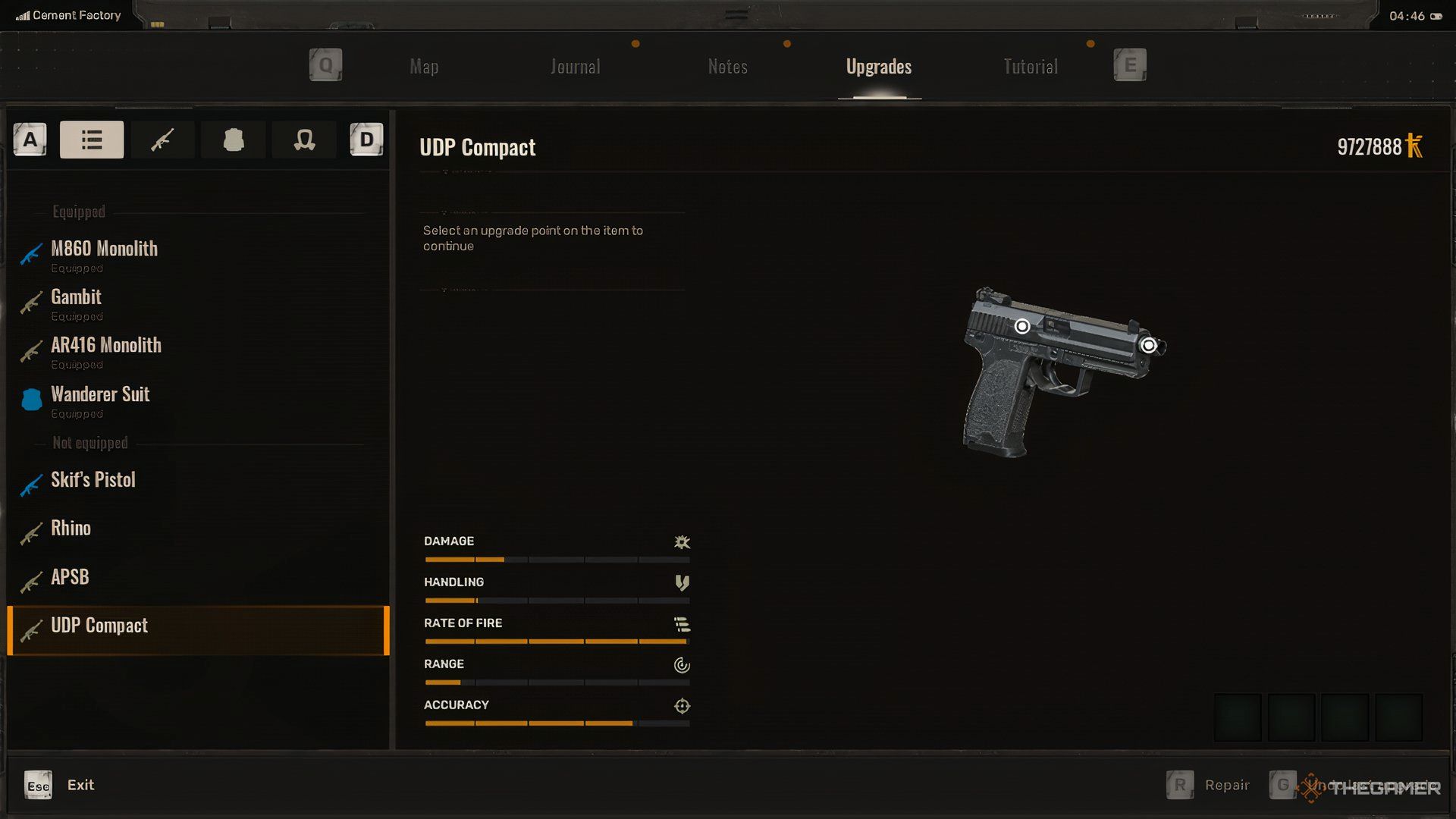 UDP compact pistol with your statistics in Sticker 2.