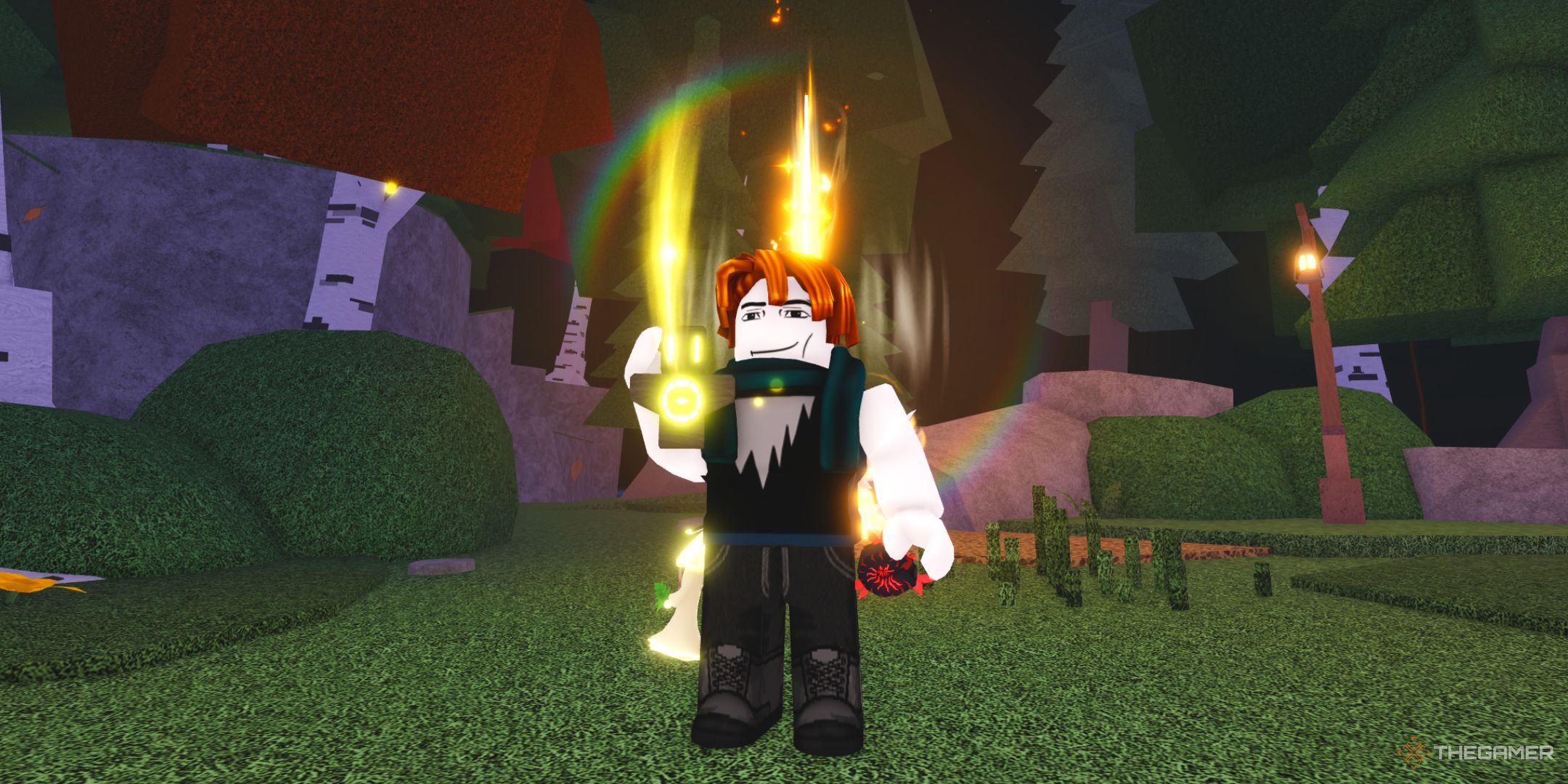 چگونه می توان خانه خود را در Roblox گسترش داد: Cloud Cloud Land 2 شخصیت بازیکن در حالی که در محل موج در فیش لبخند می زد ، توتم ساندیالی را با دست خود نگه می داشت.