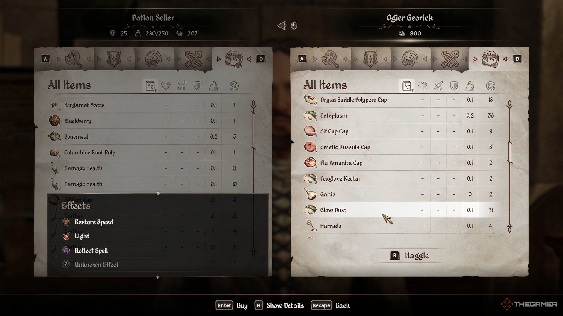 Buy a merchant shining dust at Elder Scarrels IV Oblovion.