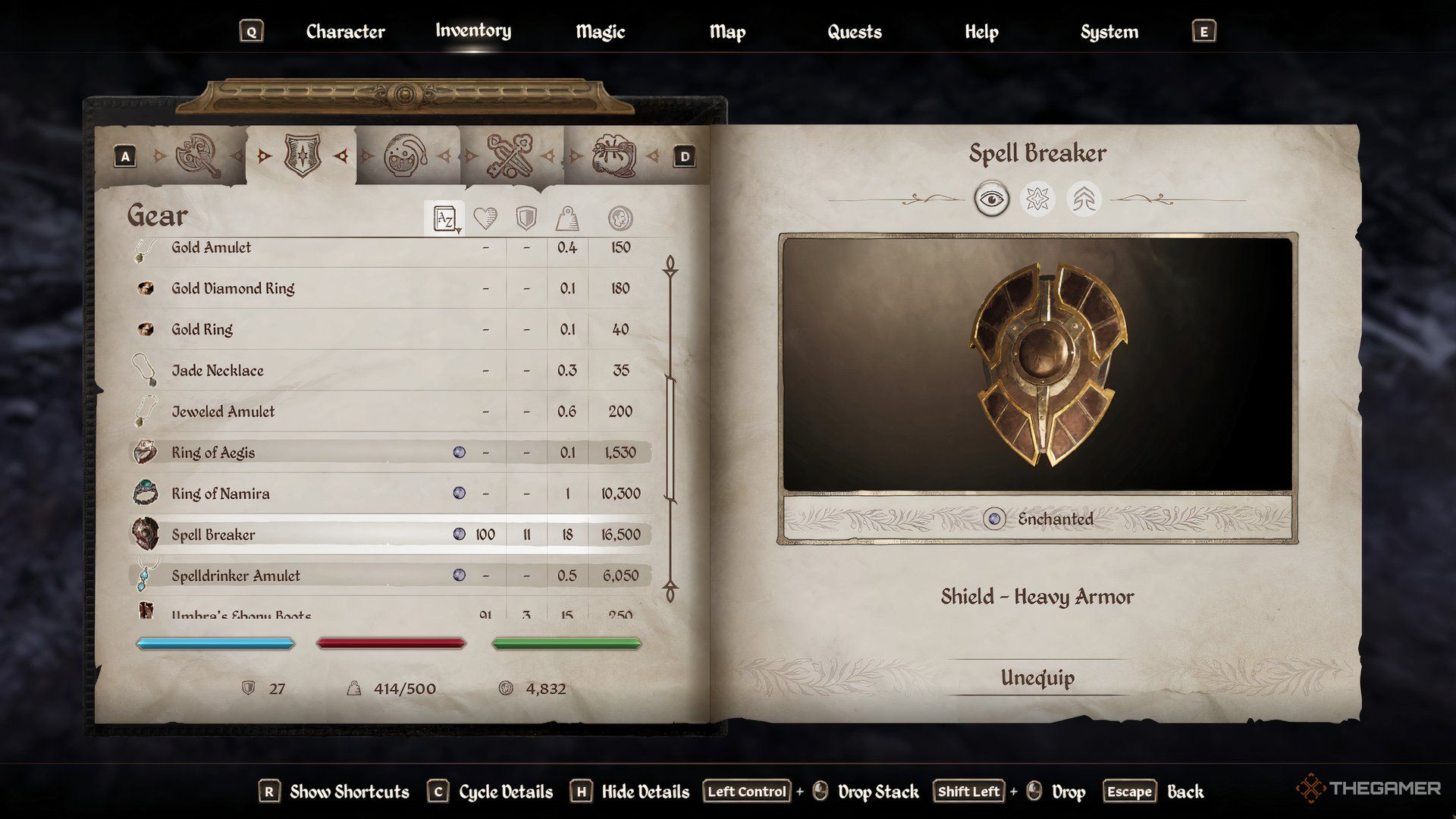 Spell -breaking shield at Elder Scarrels IV Oblovion.