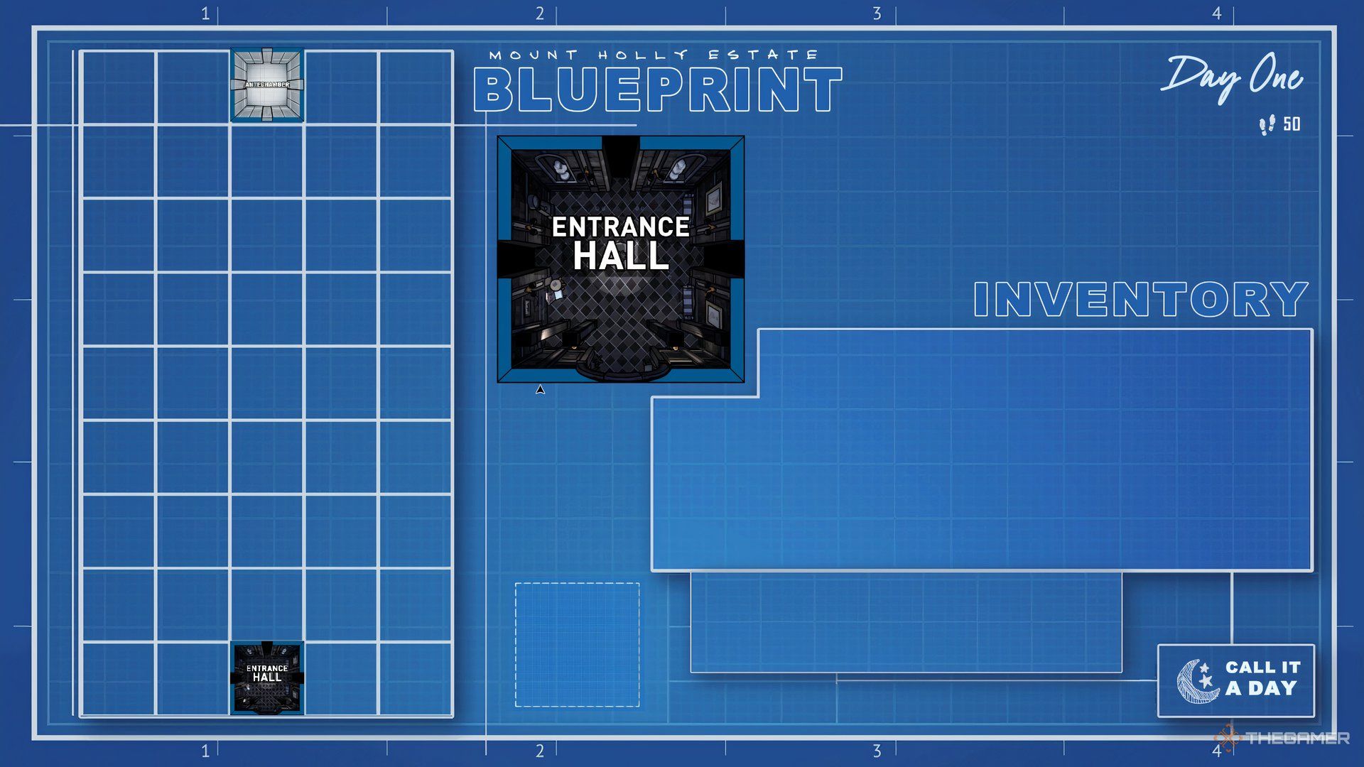 Empty Blue Print in Blue Prince.