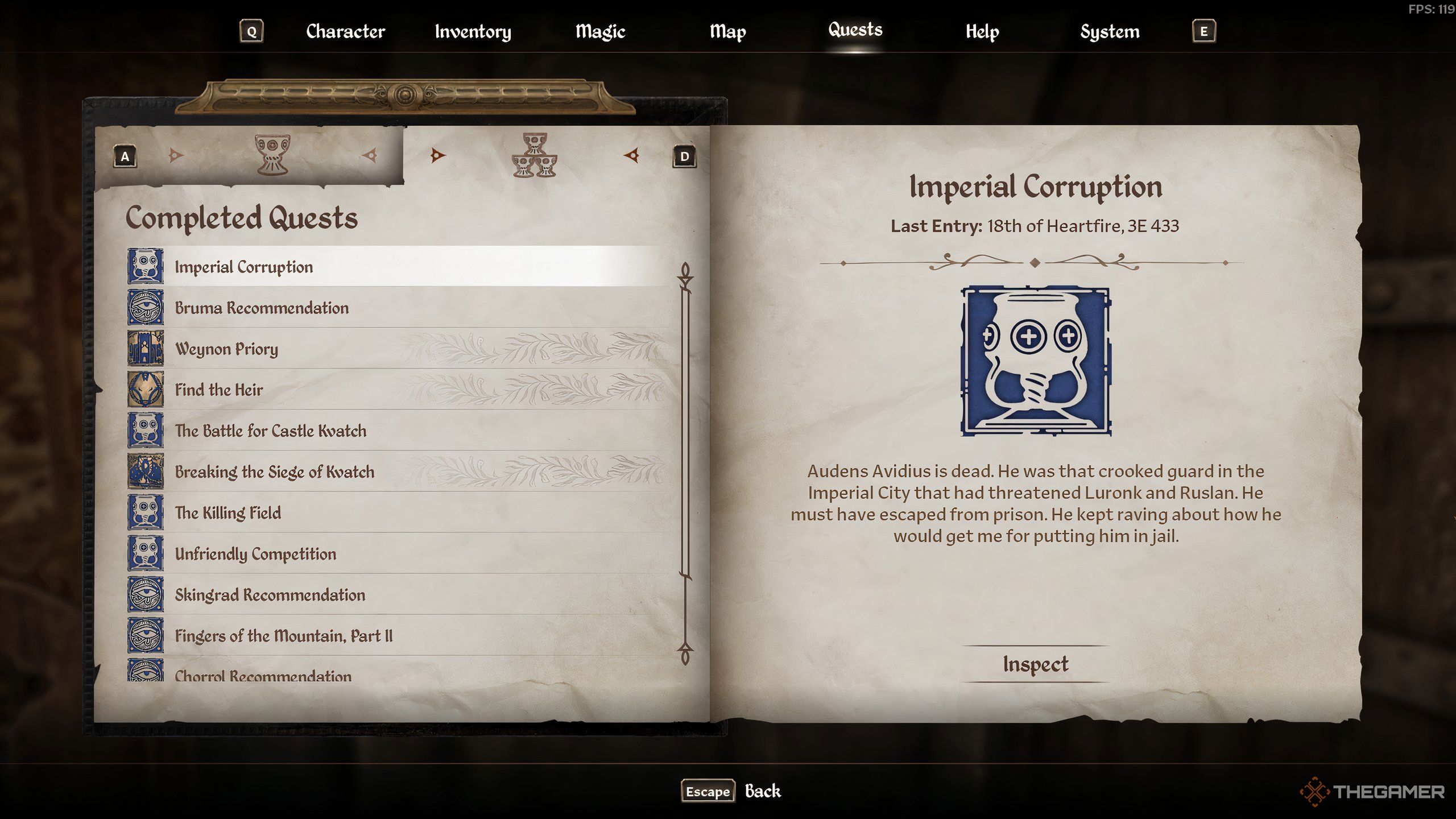 Full screen full screen of Imperial Corruption in Oblion.