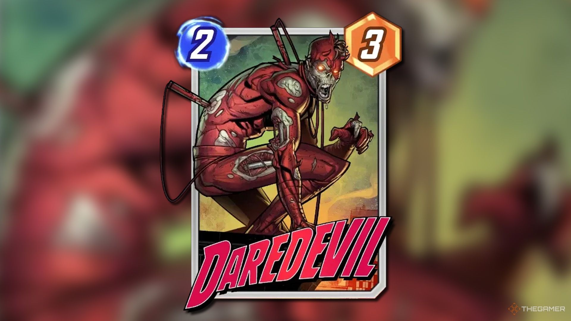 Zombie variant of Daredevil from Marvel Snap.