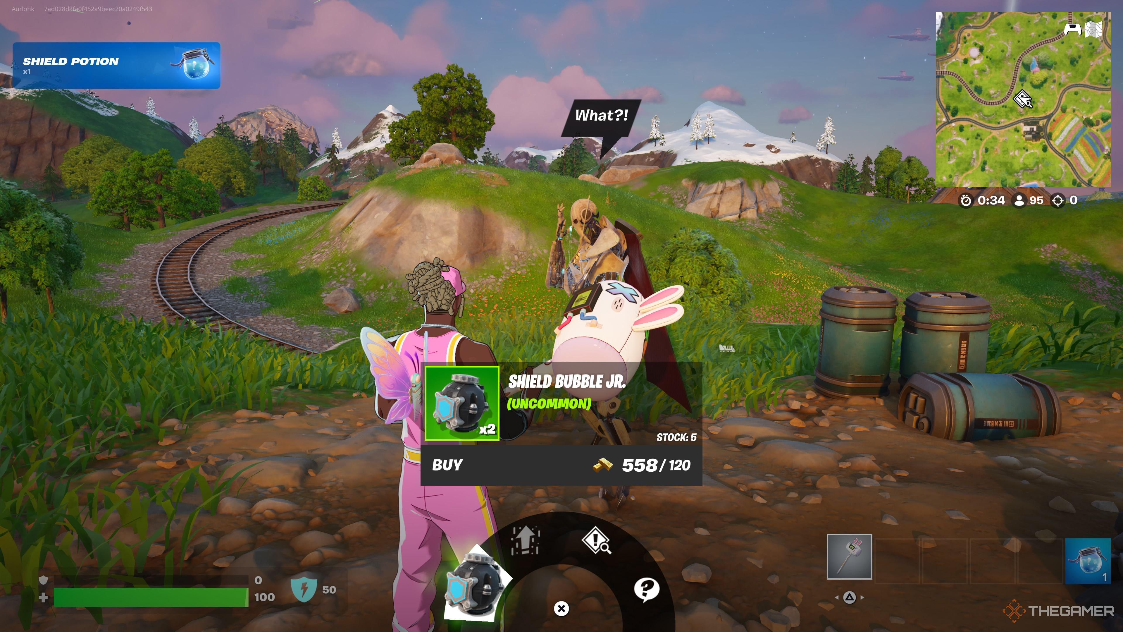 The character of the player talks to General Grievious in his camp and sees his inventory in Fortnite.