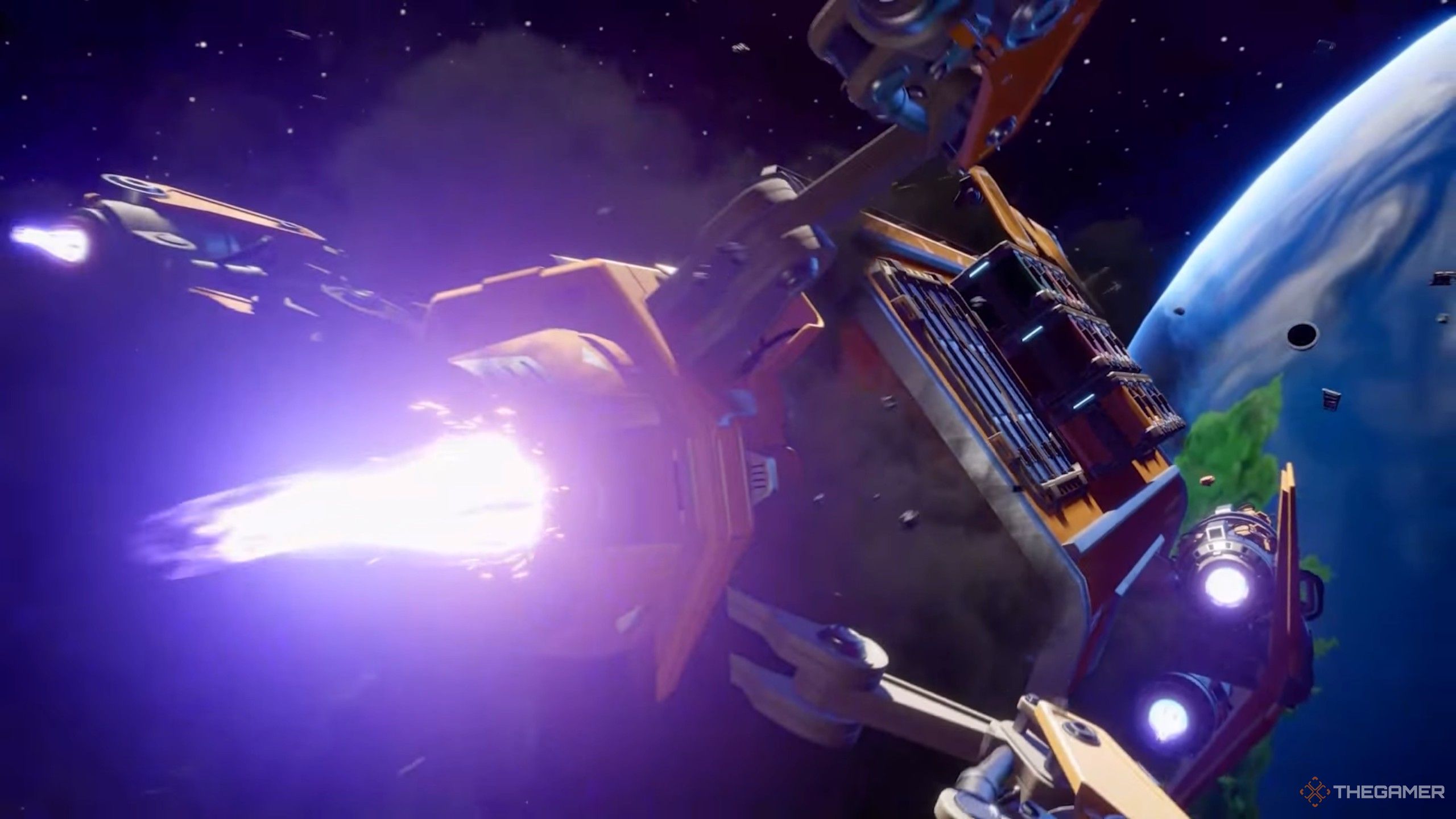 Javelin spacecraft traveling towards the Stelaris prime planet in exchange for the wild planet.