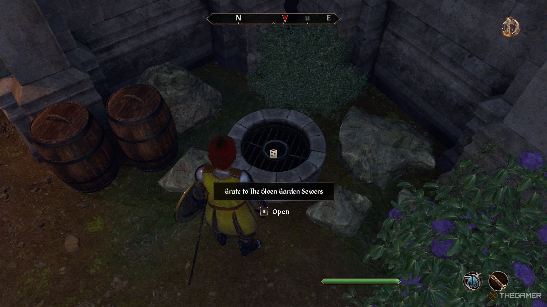 The player finds the entry path of the XI Garden Gutters in the Eleven Remistud.