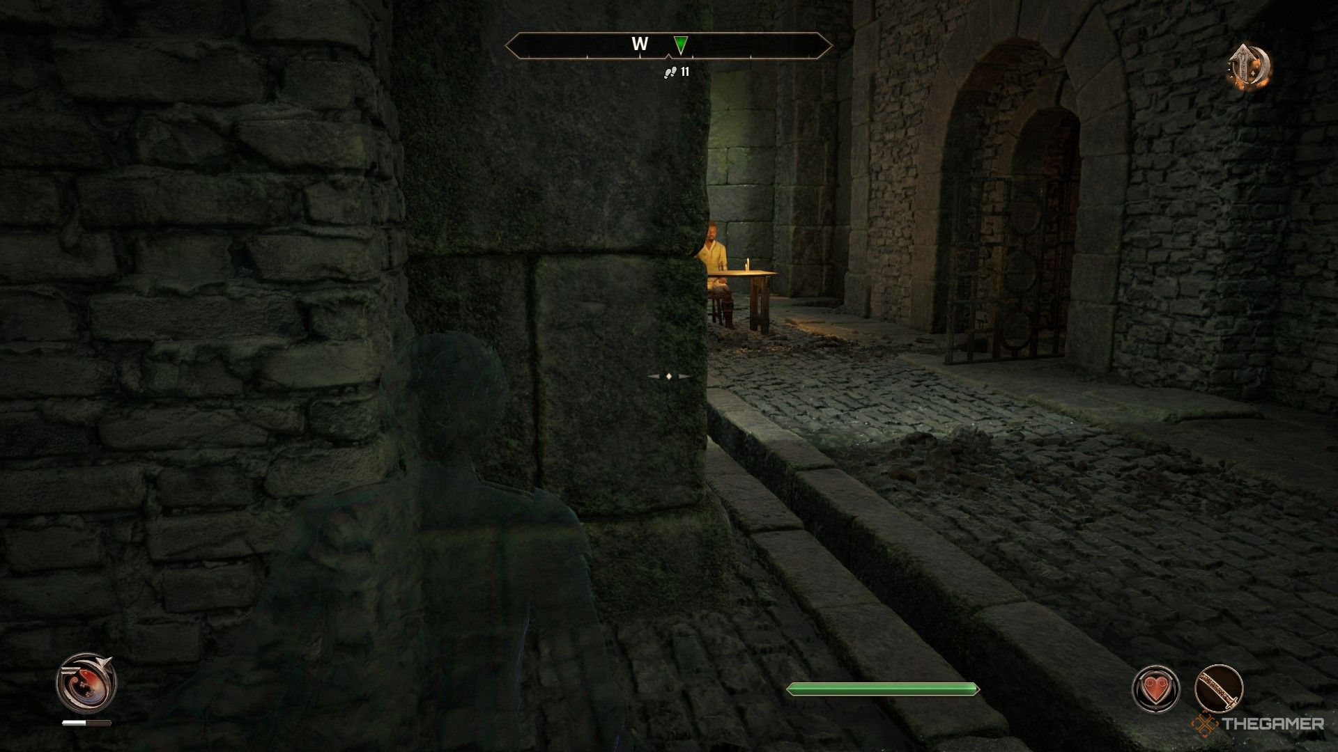 The player uses chameleon spells to hide during a secret Dawn meeting with Boris in Obayoon Remistud.