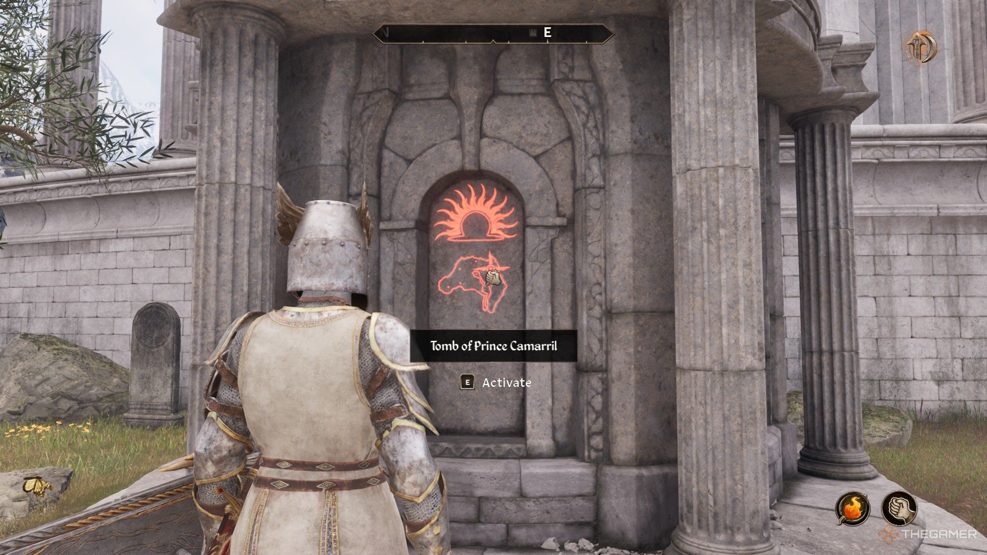 The player looks at the tomb of Prince Camarle to discover the map of the legendary Dawn in Obayoon Remistud.