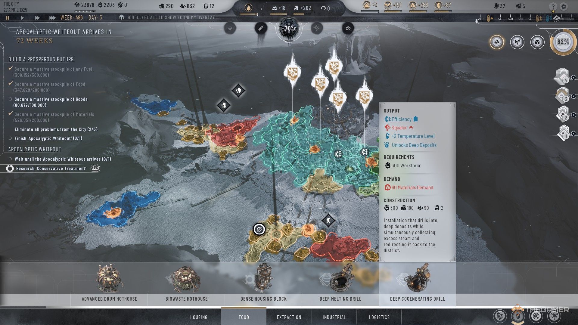 खेलाडीले आफ्नो शहरमा एक Depppering Congining ड्रिल स्थापना गर्दछ।