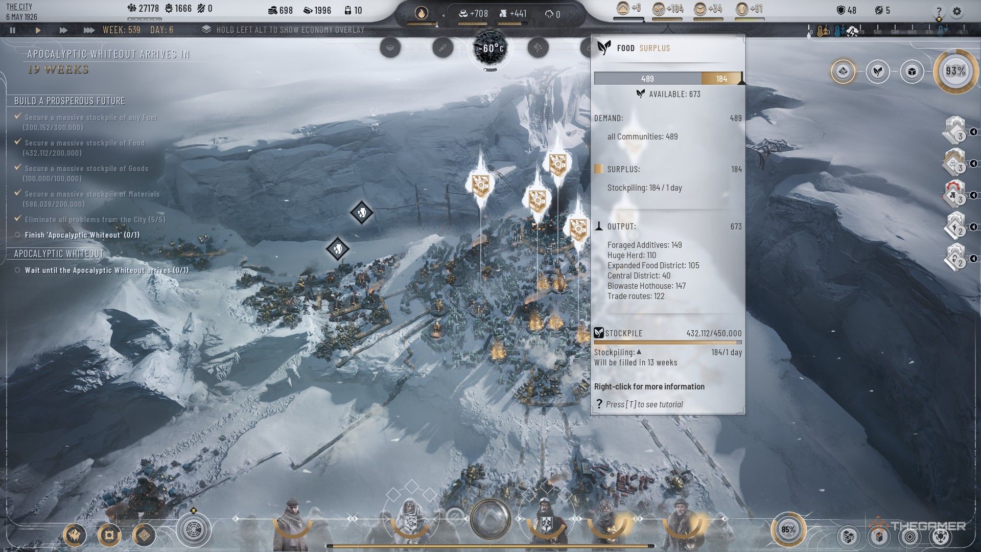 खेलाडीले आफ्नो पूर्ण खाद्यान्न बचत स्ट्रिटपंकनमा एक जुटेको शहर बचत स्टोरहरू हेर्छन्।