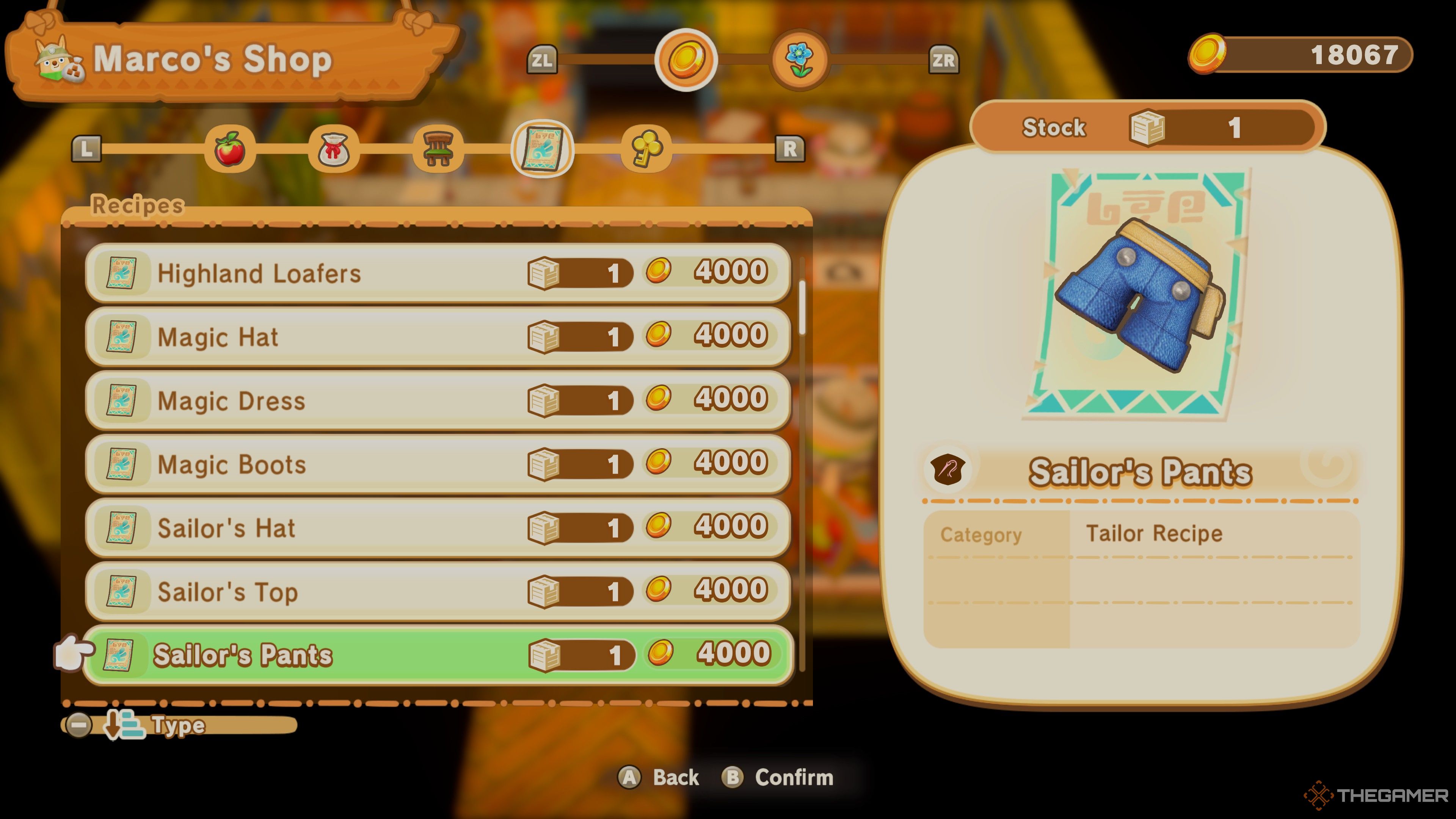 فروش شلوار Sailor در فروشگاه Marco در Fantasy Life i.