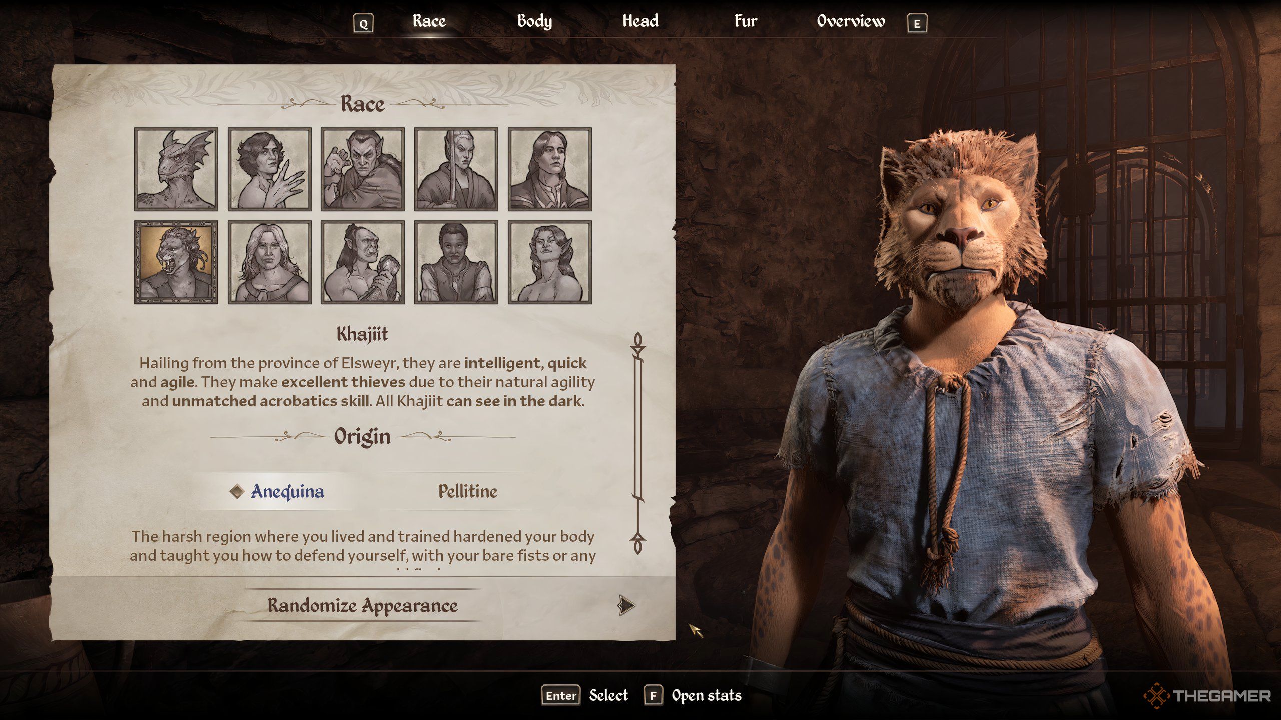 A Khajiit&rsquo;s origin story in Oblivion Remastered.