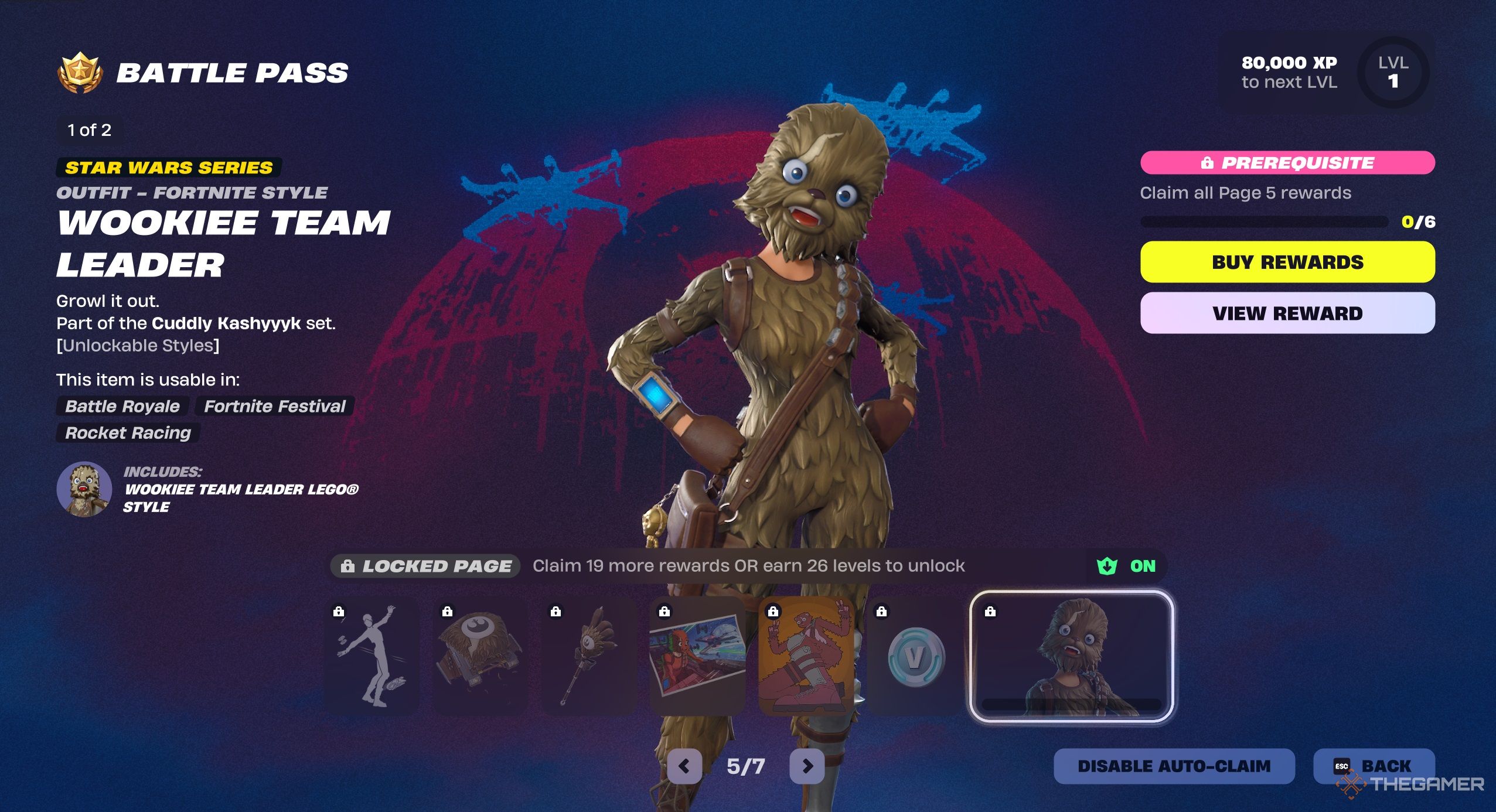 A photo of the Battle Pass rewards for Fortnite, page five.