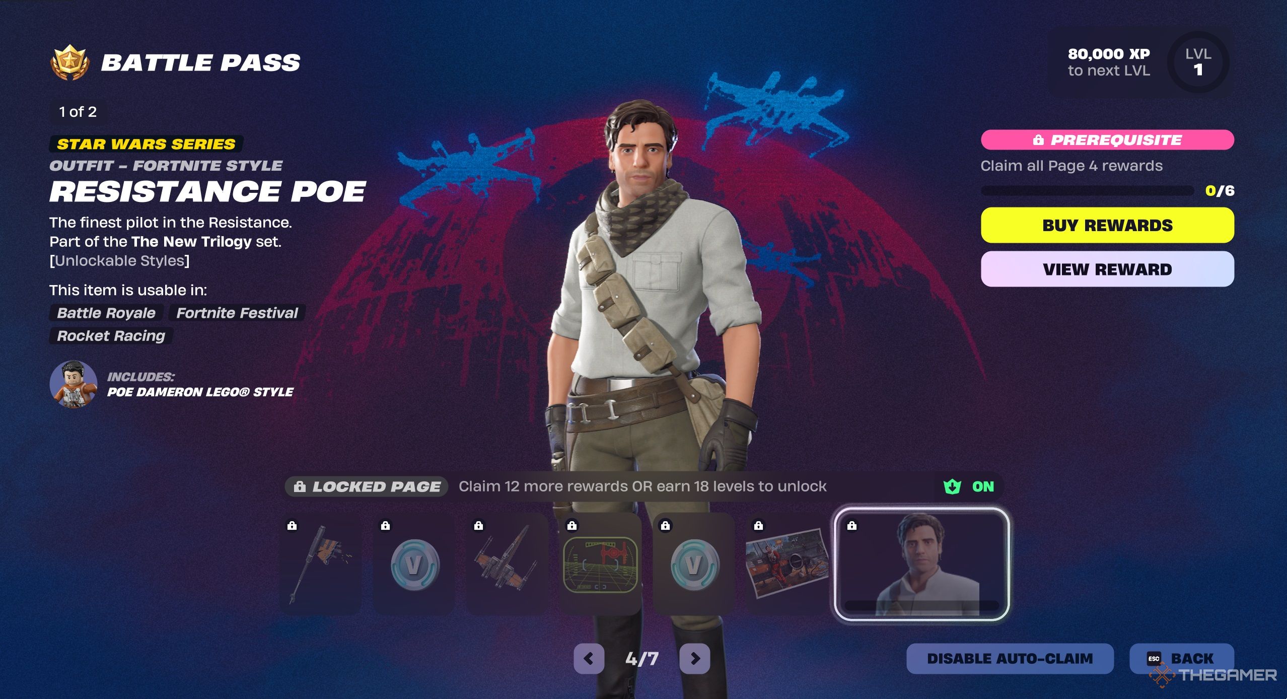 A photo of the Battle Pass rewards for Fortnite, page four