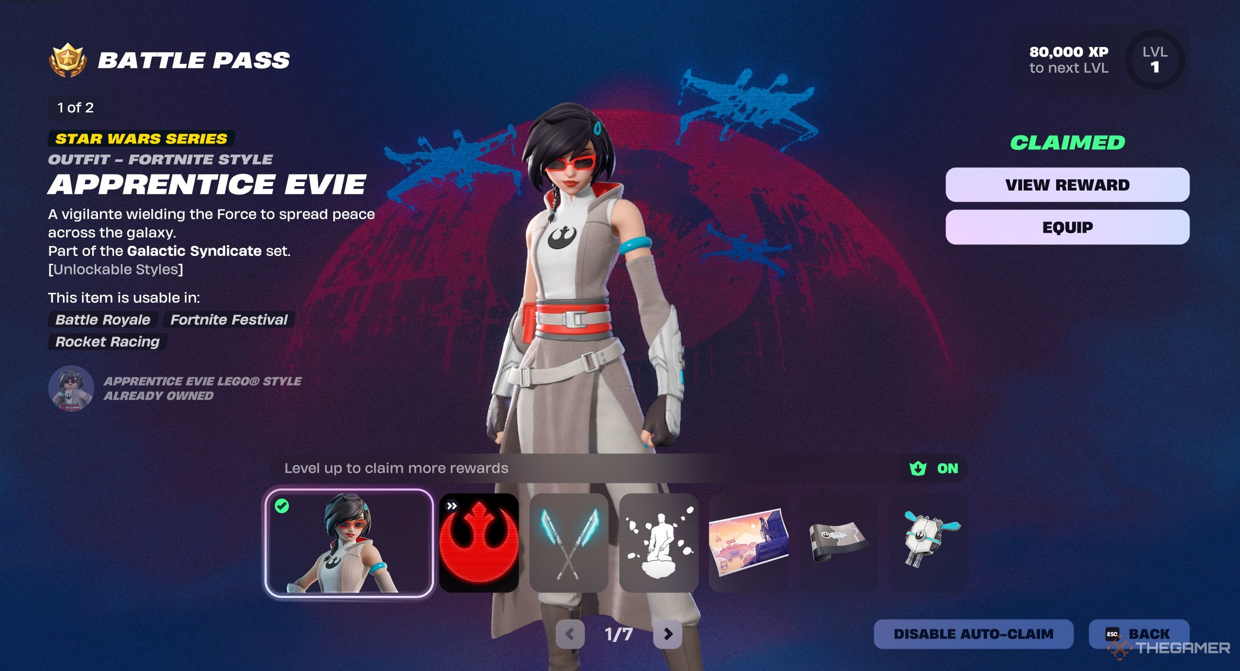 A photo of the Battle Pass rewards for Fortnite, page one.-2