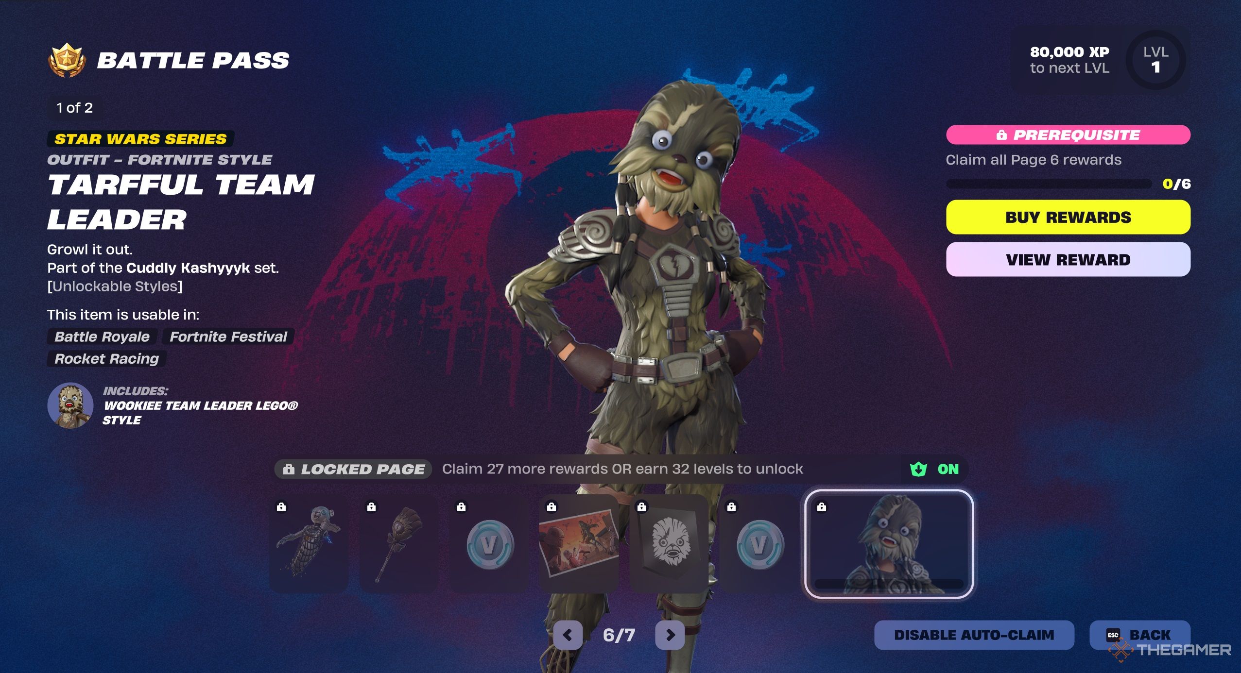 A photo of the Battle Pass rewards for Fortnite, page six.