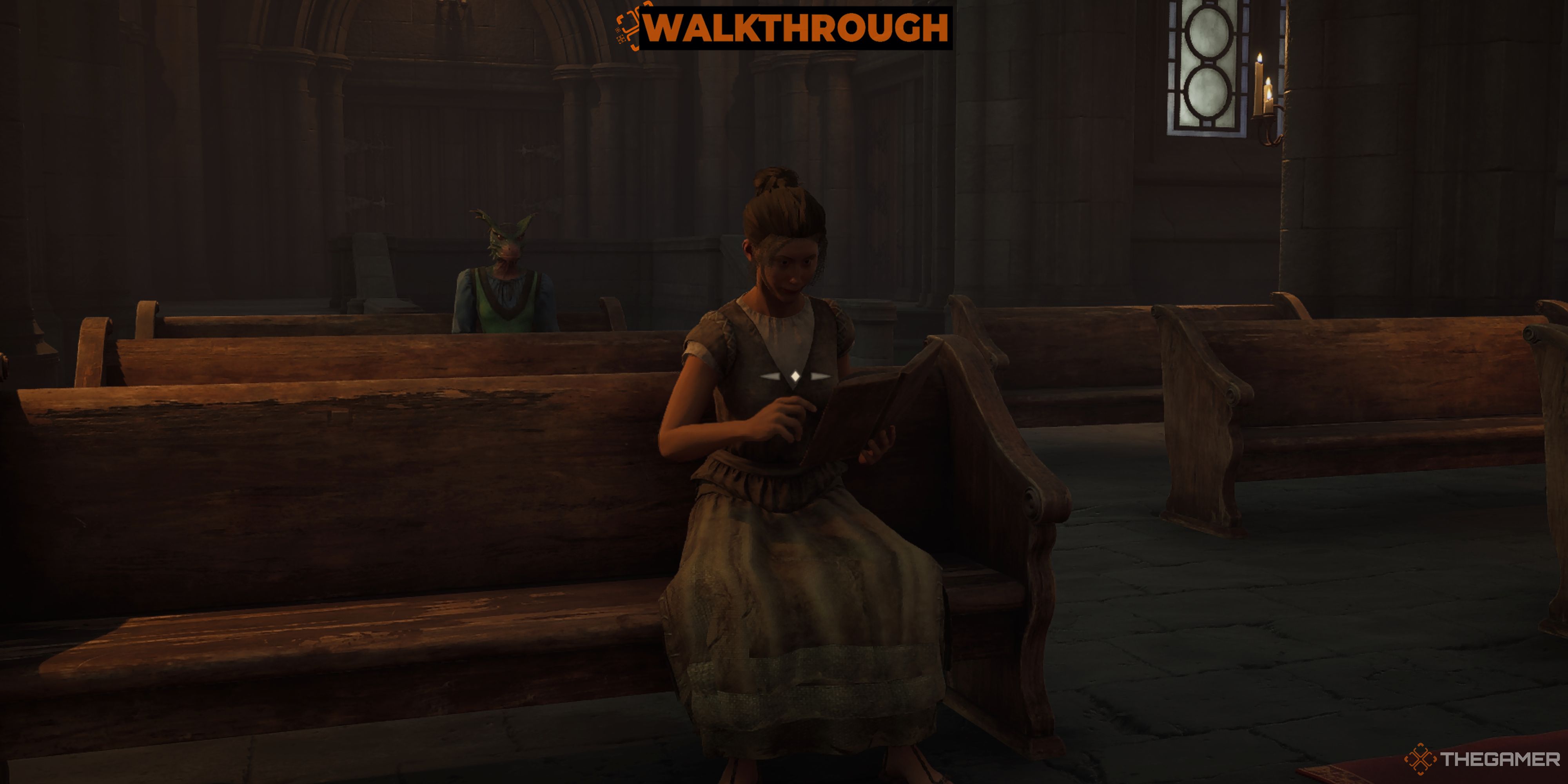 A picture of Ursanne reading a book - Oblivion Remastered
