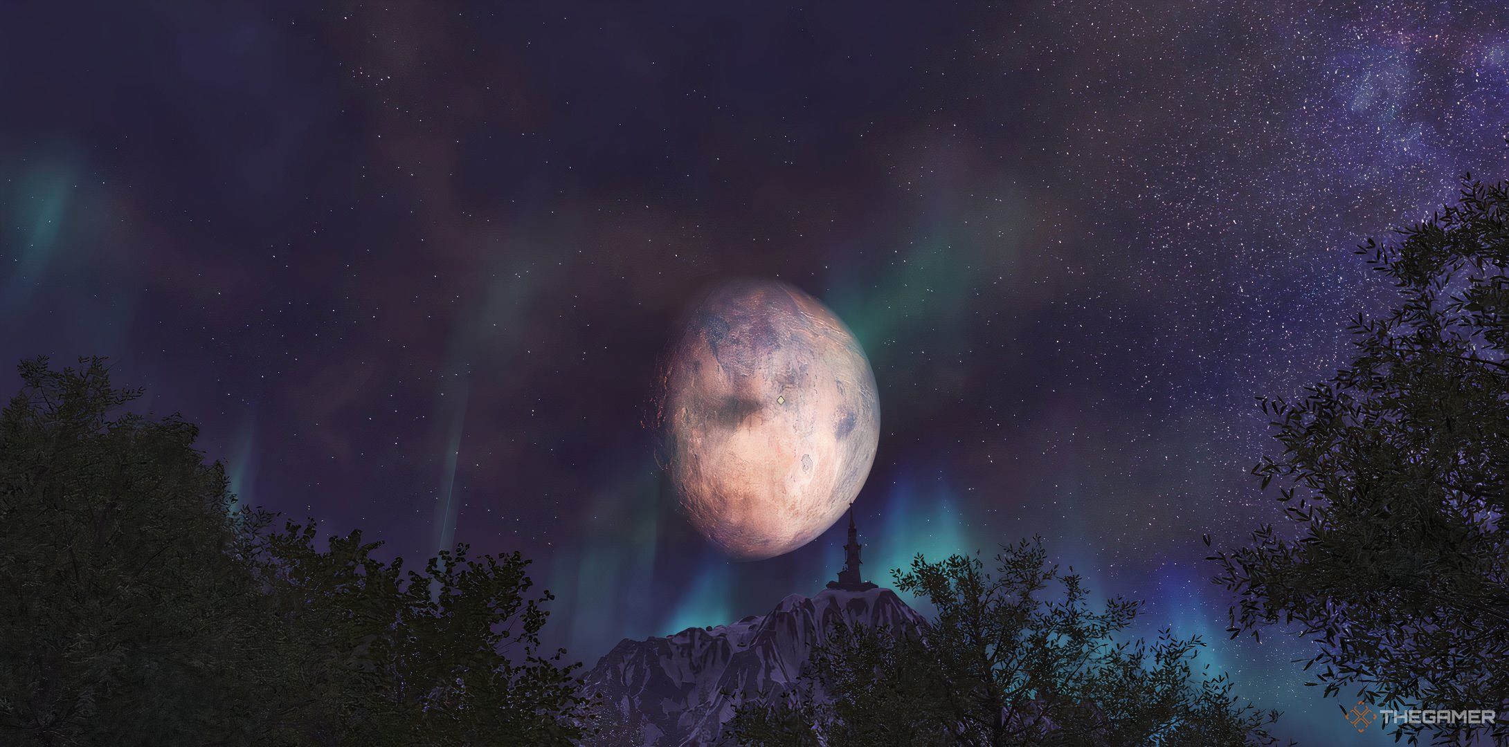 A scenic view of the sky in Oblivion Remastered.