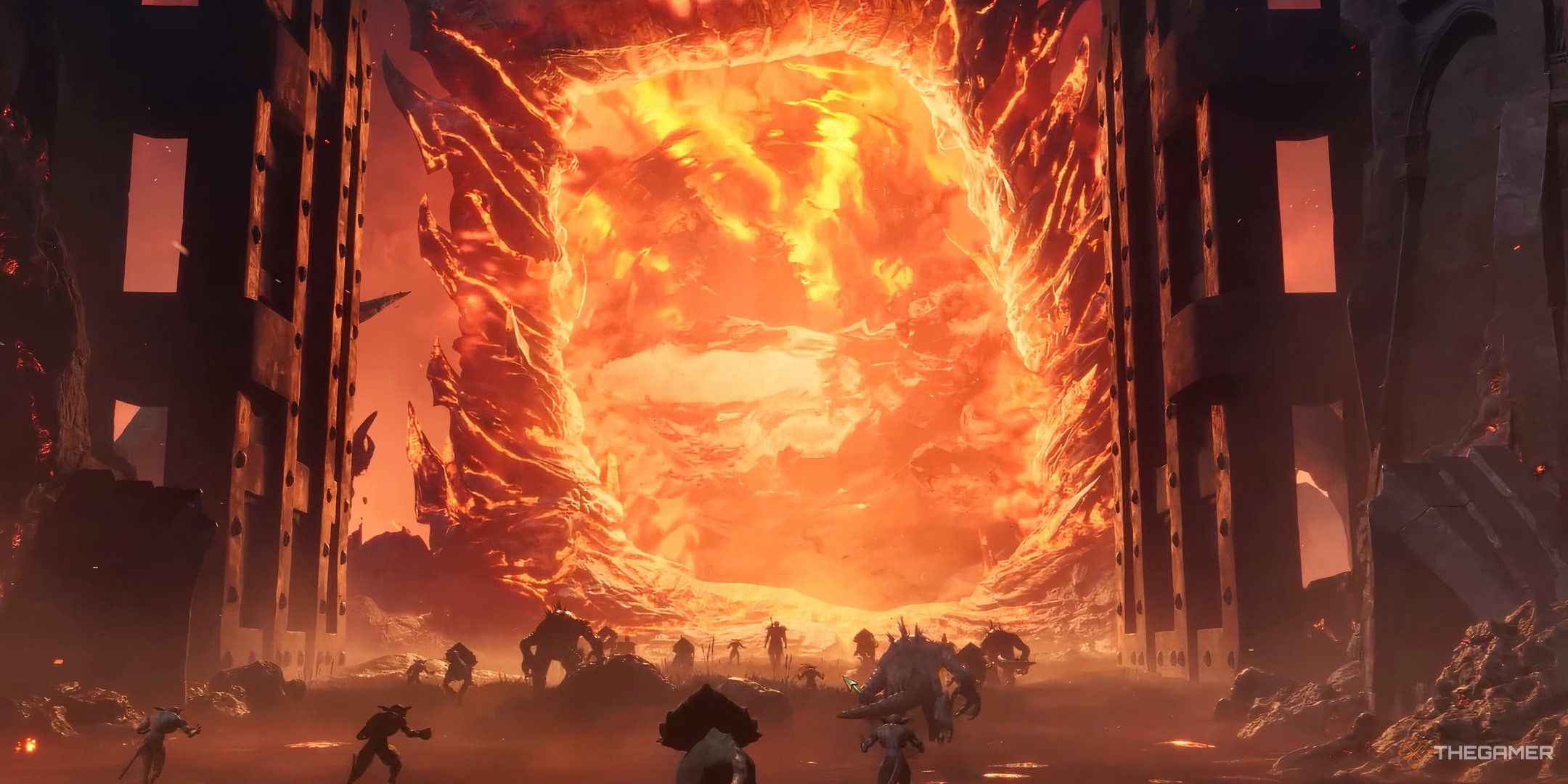 An Oblivion Gate in the opening sequence of Oblivion Remastered.