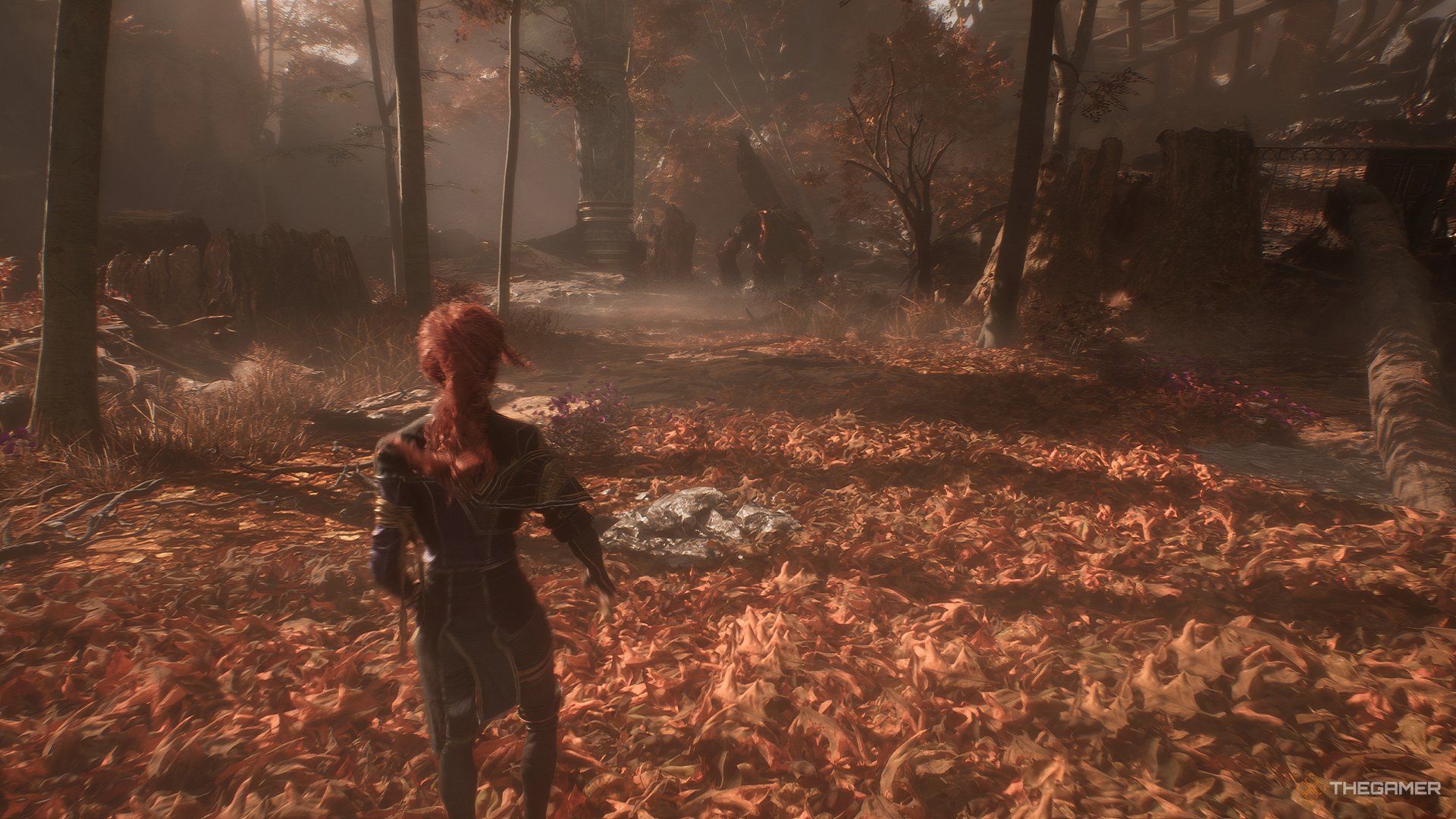 The fairs are running in a forest with a monster with a monster closing the distance in Obassak: campaign 33.