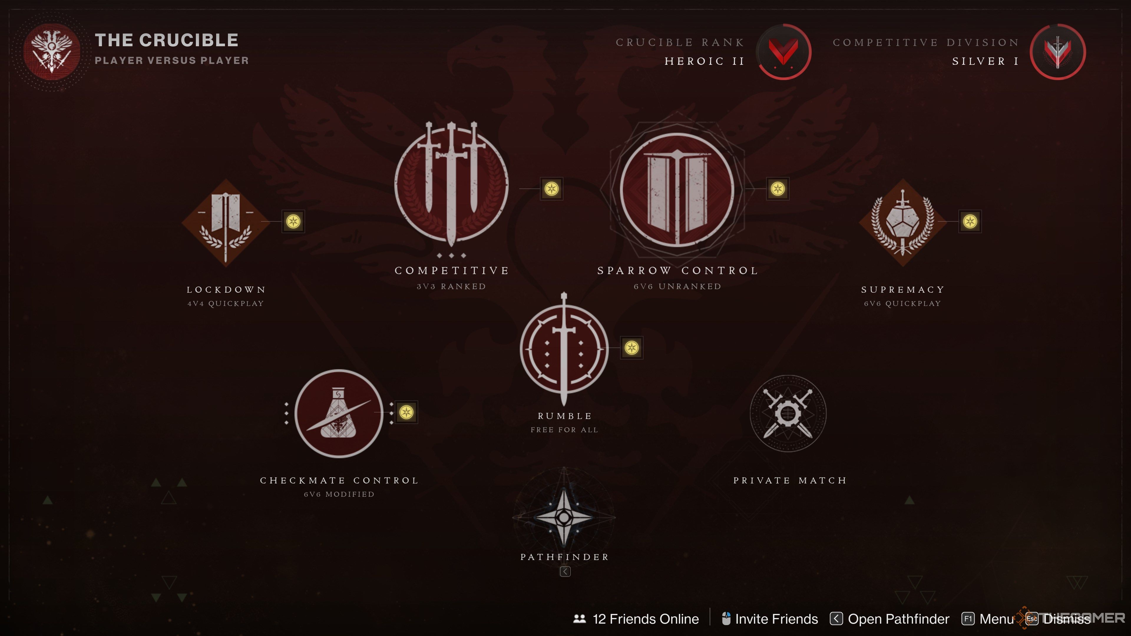 Destiny 2 Crucible Playlist Options