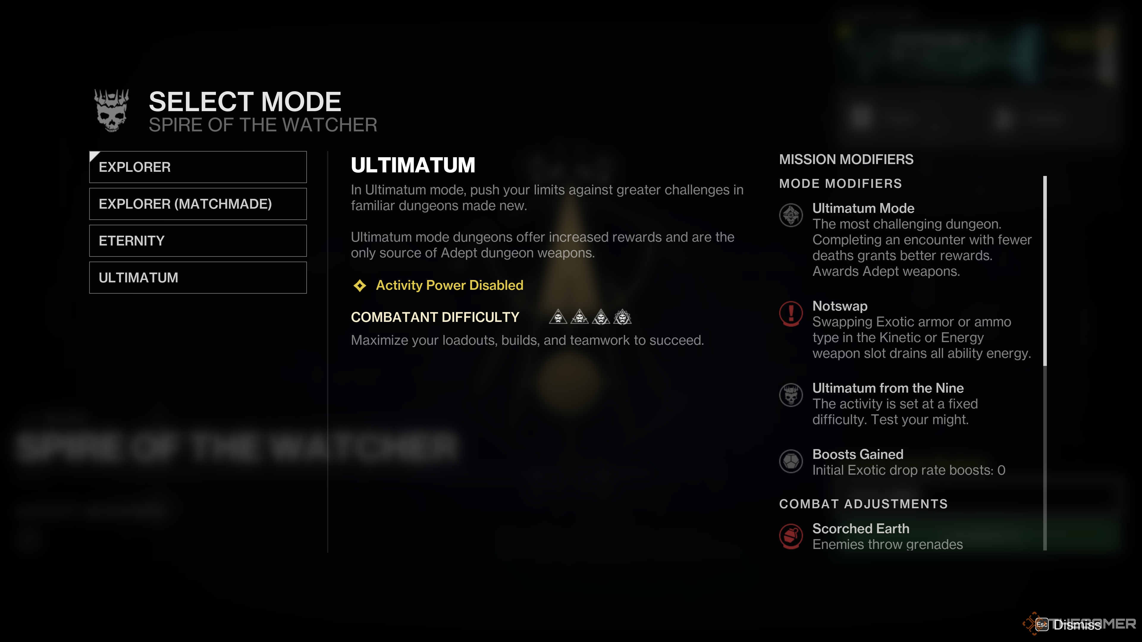 Destiny 2 گزینه های دشواری سیاه چال