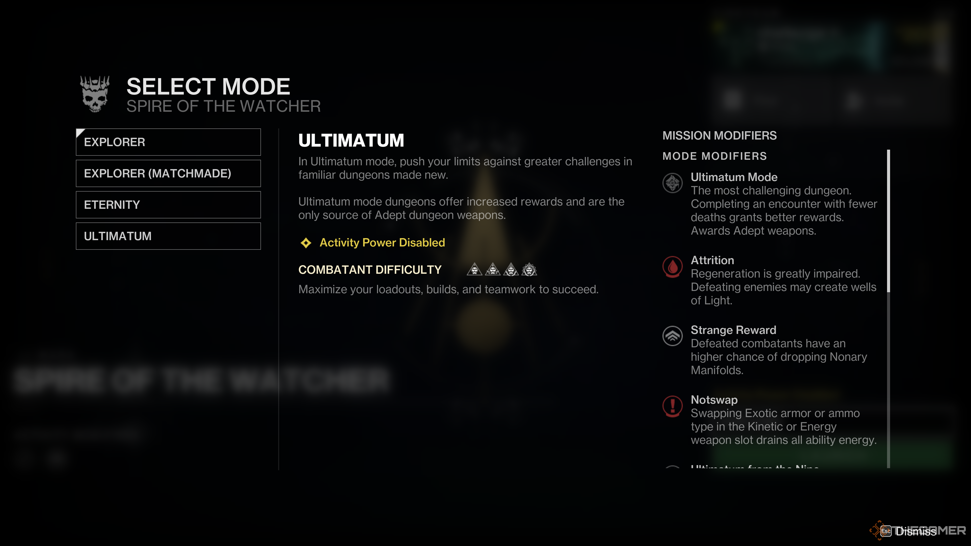 Destiny 2 Spire از گزینه های مشکل Watcher