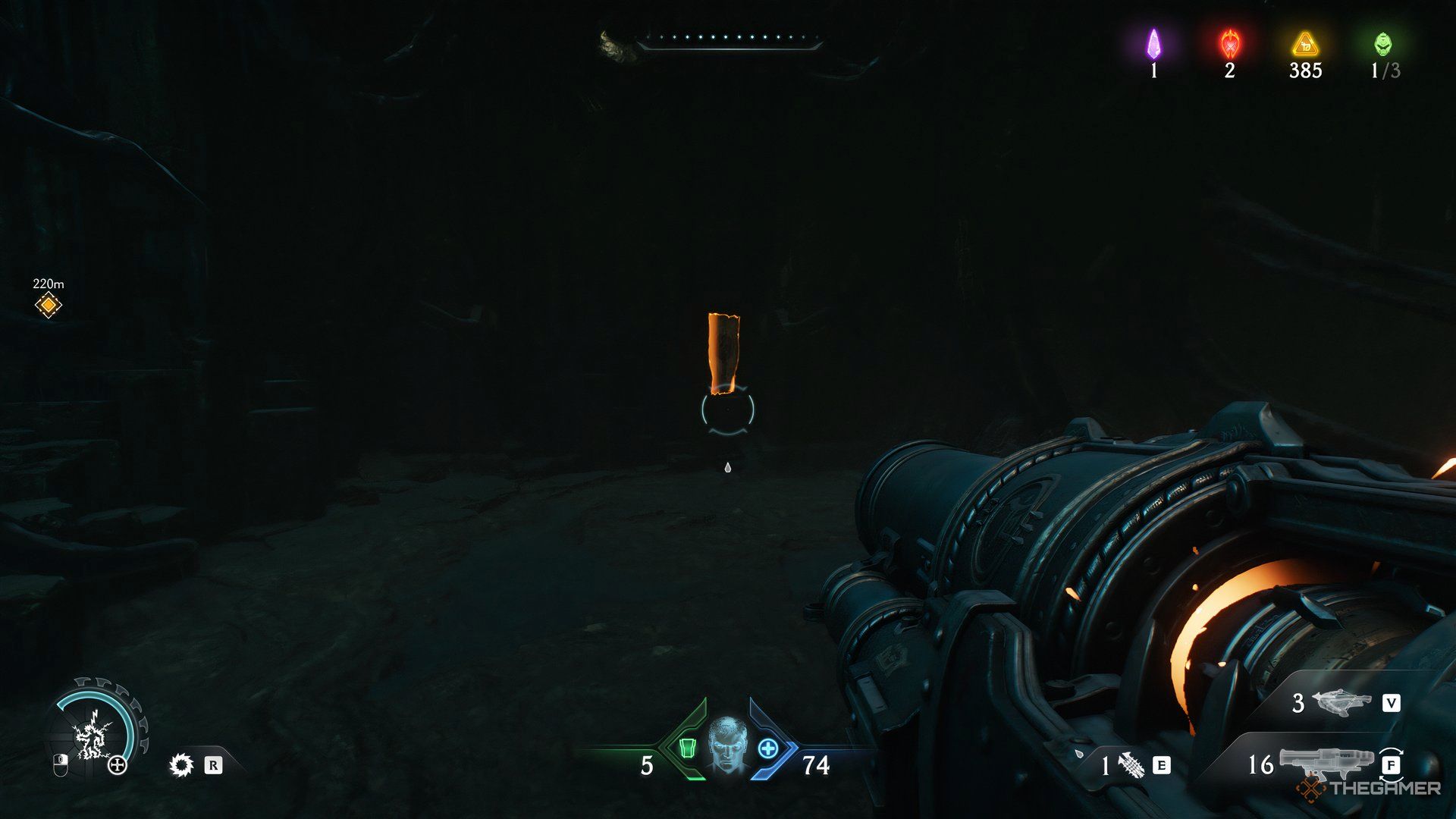 Doom Slayer looking the codex in Doom: The Dark Ages. 